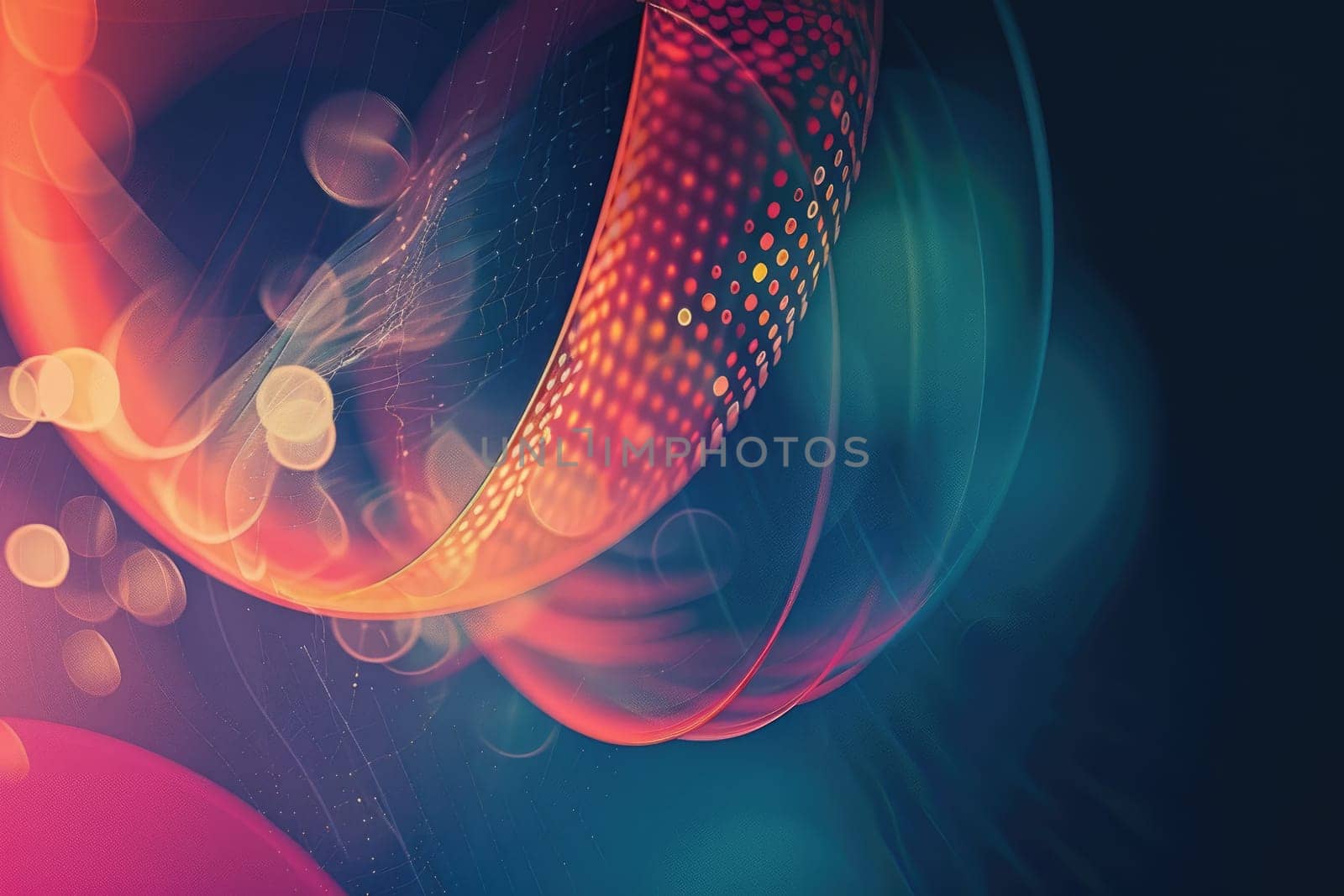 Pink and blue glowing and twisting shapes. AIG51A.
