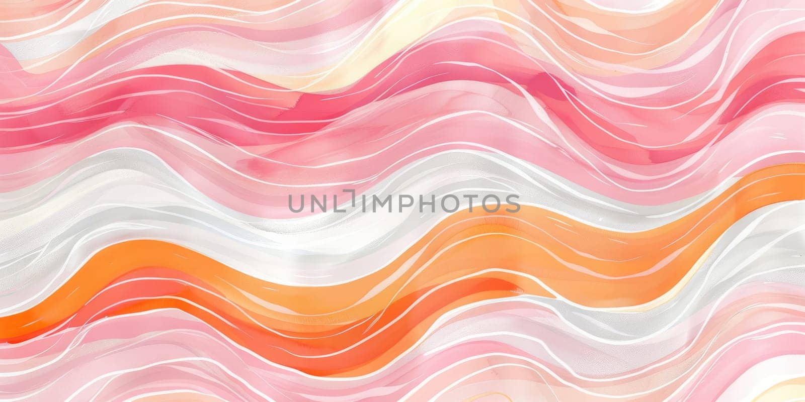 A seamless watercolor wave pattern with a pink, orange and white color scheme. AIG51A.