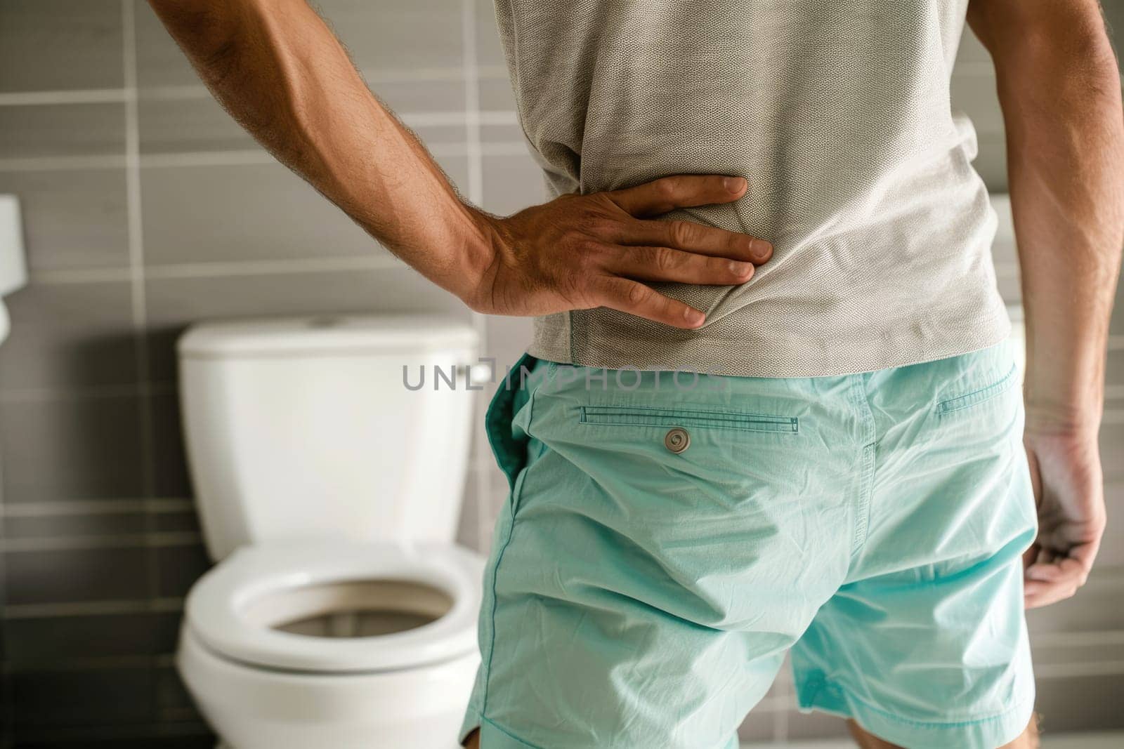 image of man body in toilet at home AIG51A.