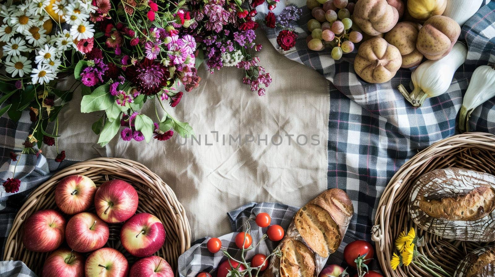 A variety of plantbased foods such as fruits and leafy vegetables are displayed on the table, perfect for creating delicious and healthy recipes with natural ingredients AIG50