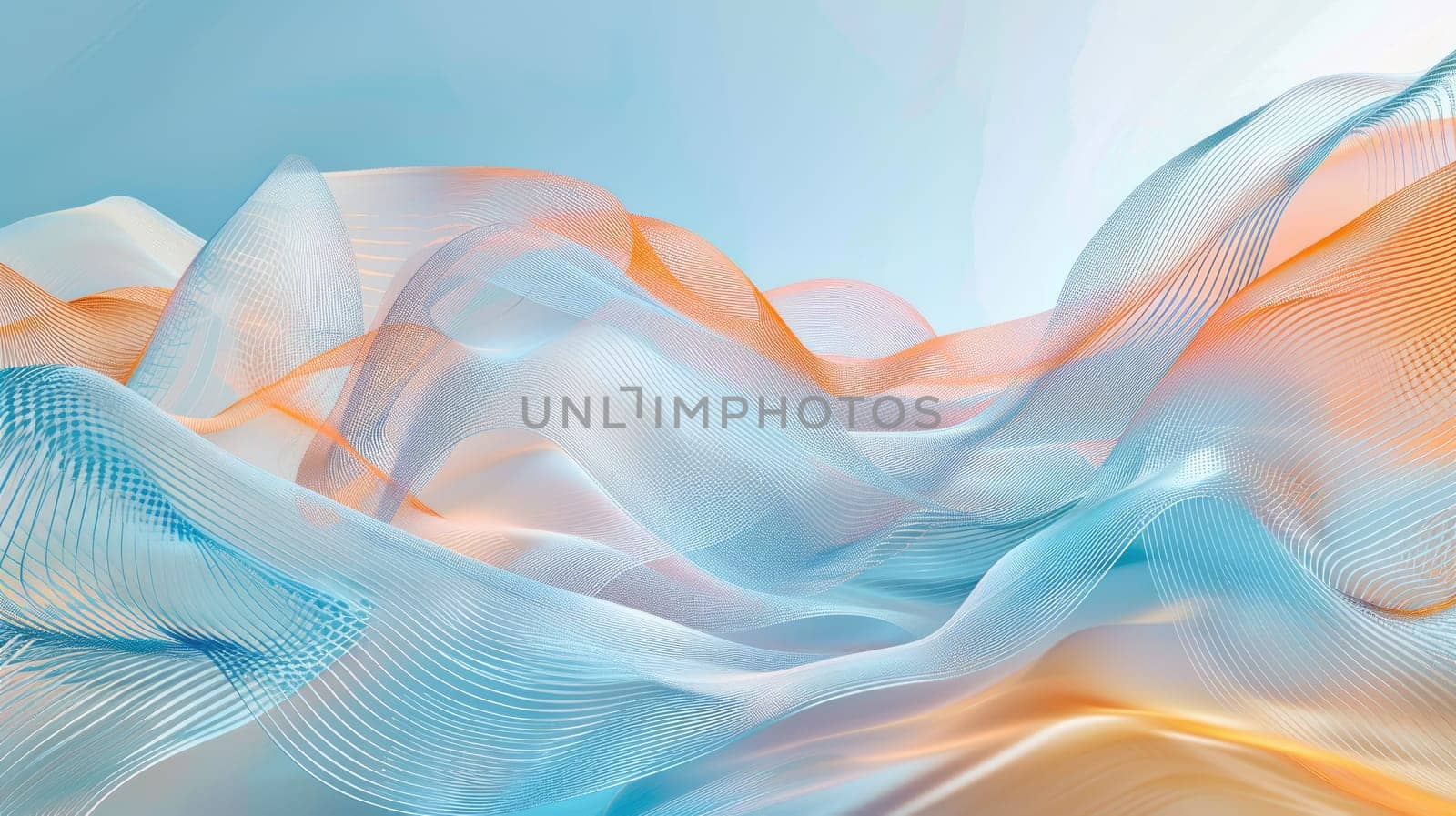 Blue and orange flowing curves AIG51A.