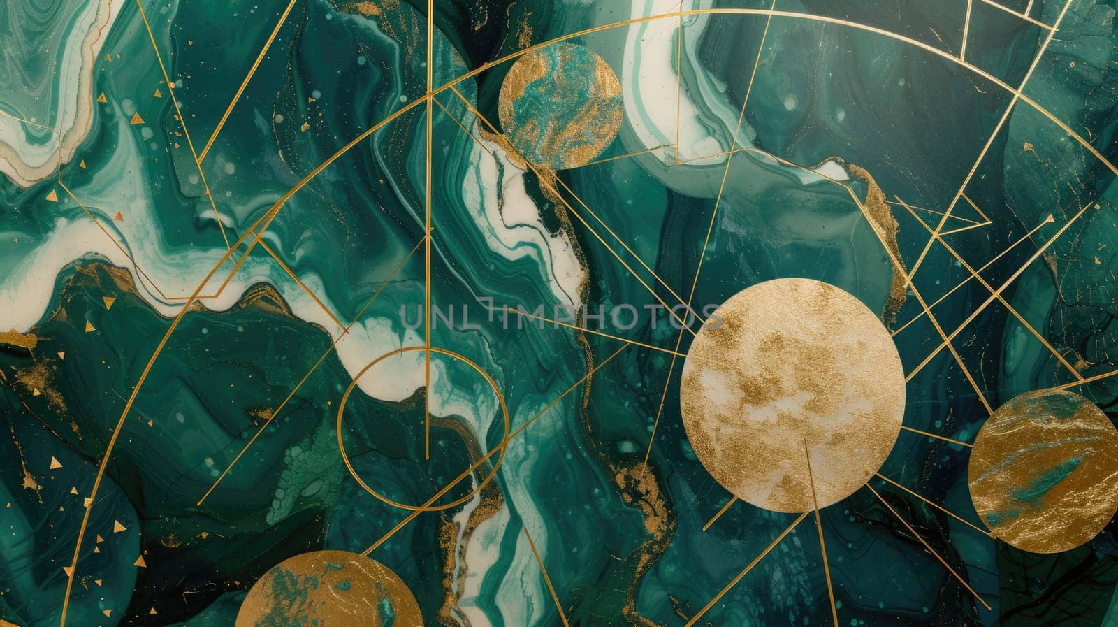 Luxury gold and white patterned of green marble light elegant texture background. Abstract painting or wall surface was painted with water color. Smooth tile or floor or interior decoration. AIG42.
