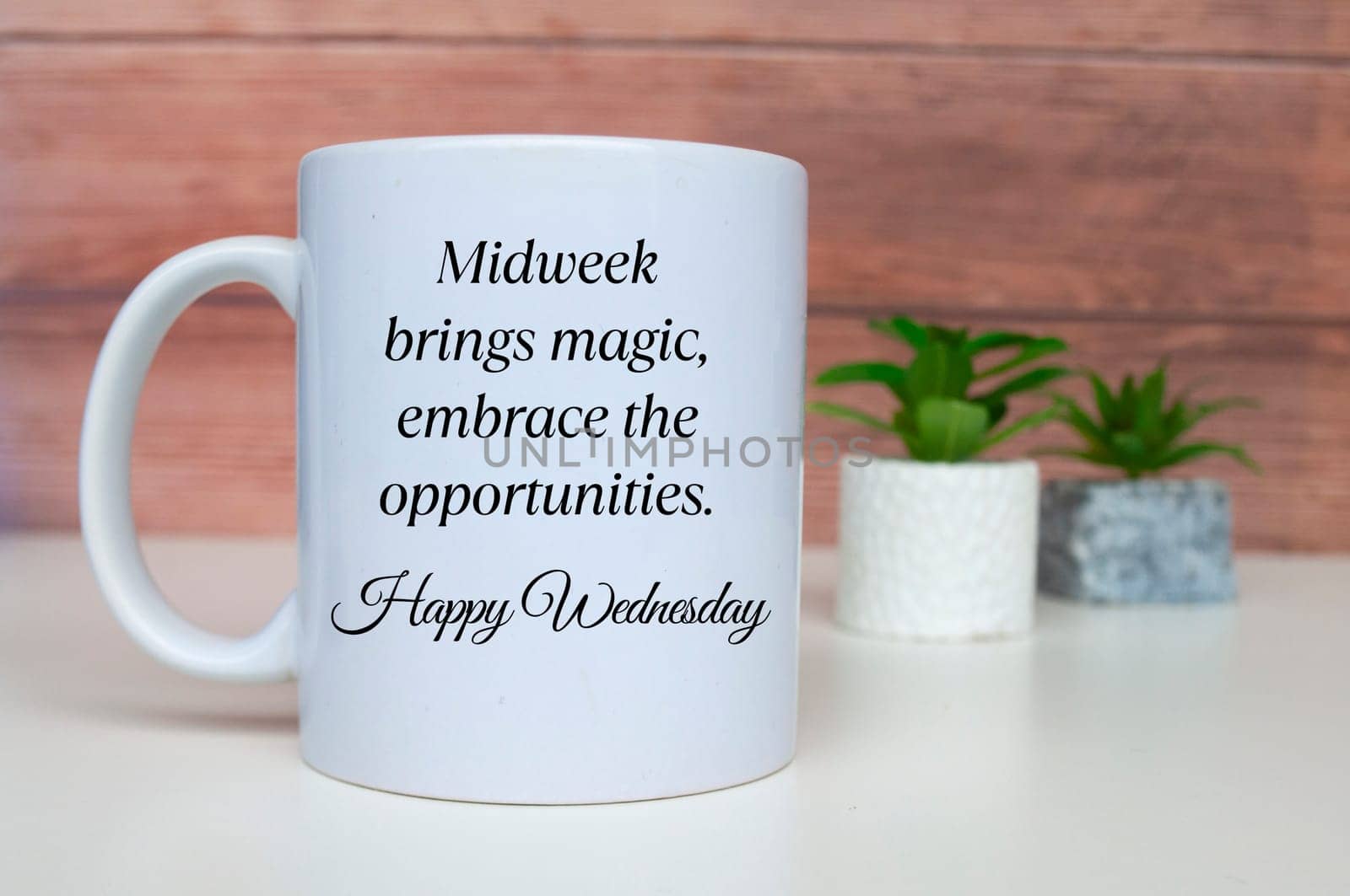 Midweek brings magic, embrace the opportunities. Happy Wednesday. Morning greetings concept by yom98