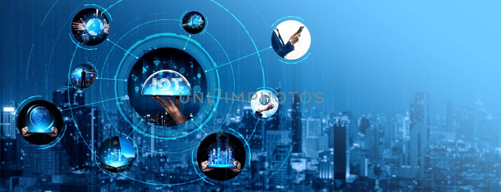 Communication technology , smart connection IOT and people network technology concept. People using connective device to connect to the secured internet network and cloud computing server vexel
