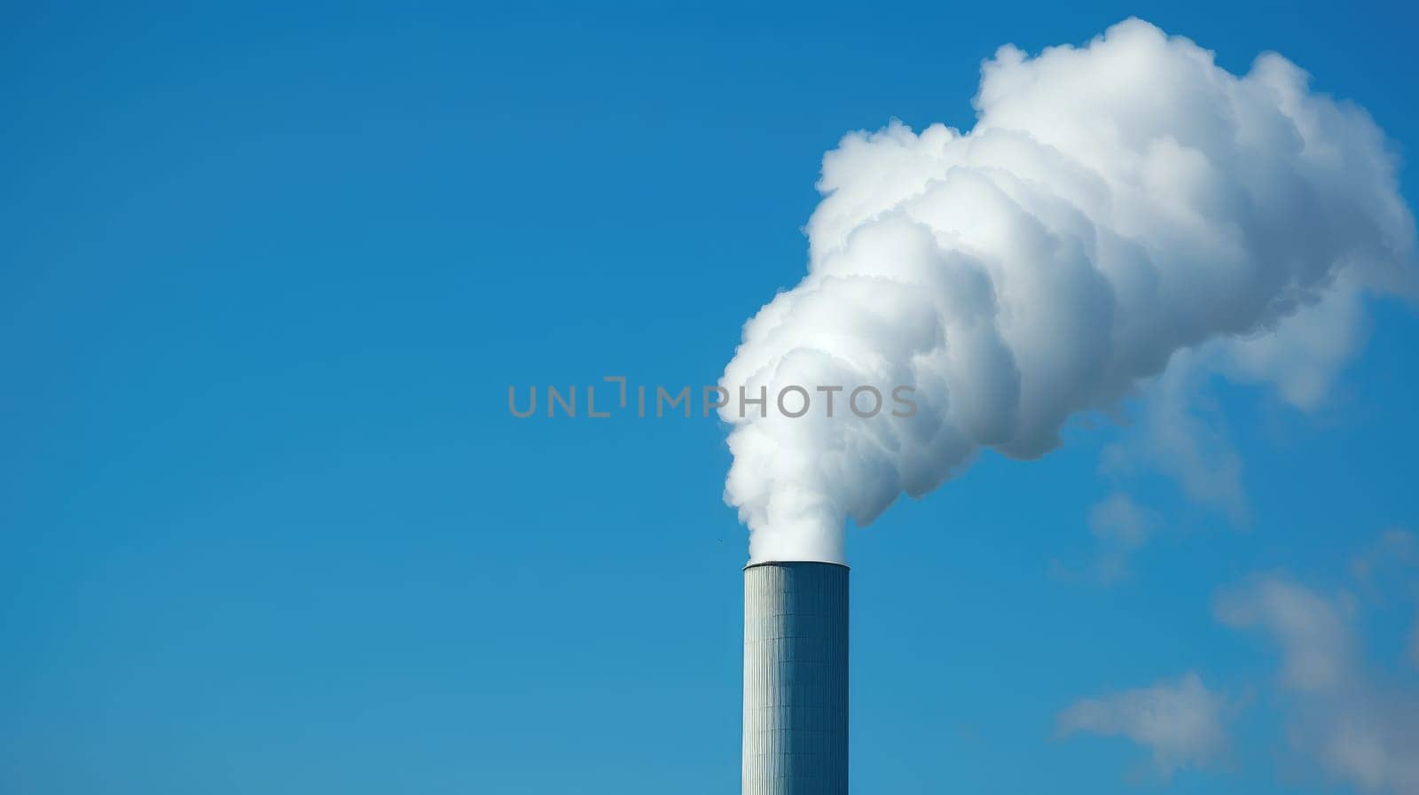 Air pollution smog from a industrial factory, Smoke billows from a factory chimney, Factory pipe by nijieimu