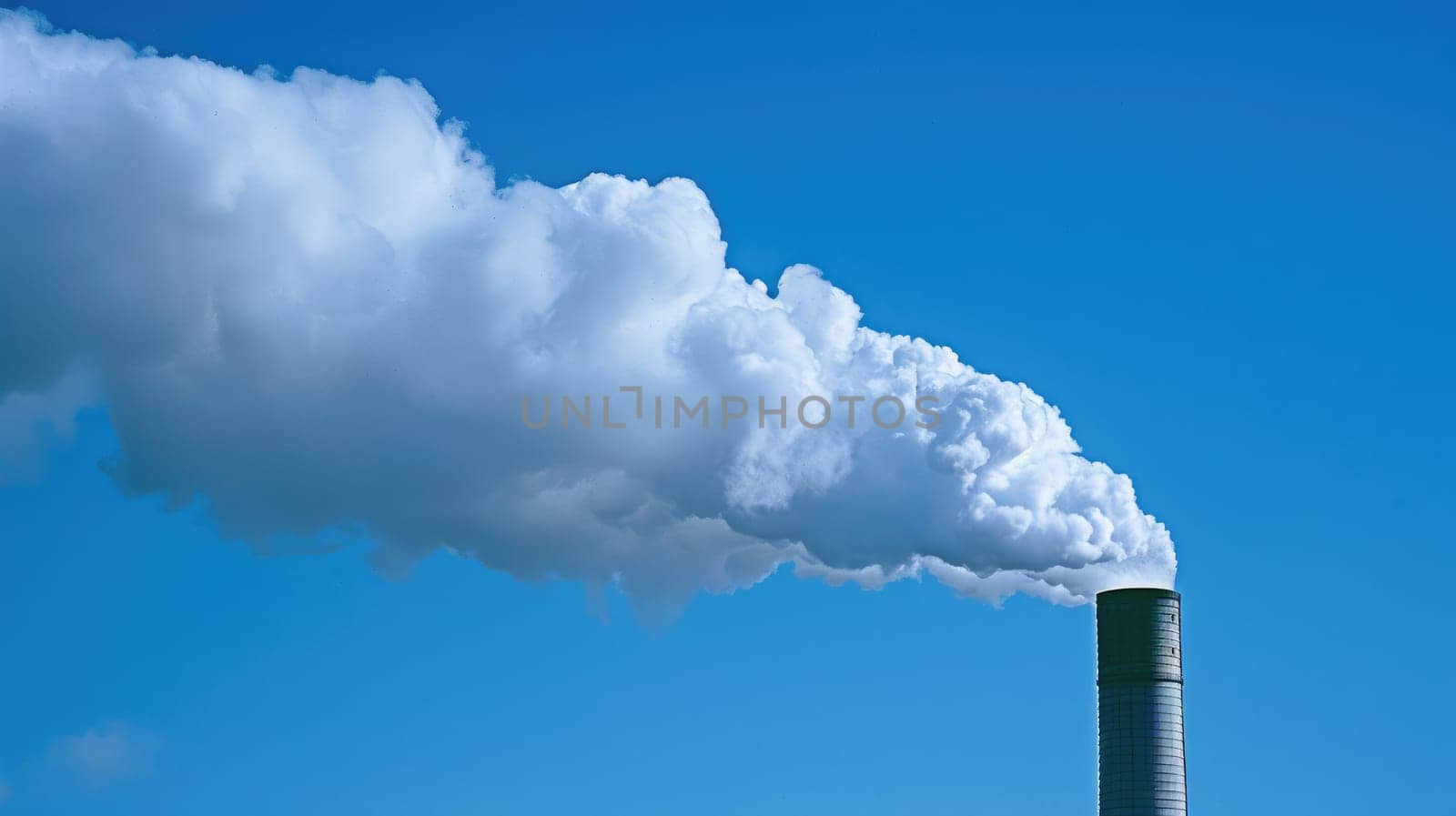 Air pollution smog from a industrial factory, Smoke billows from a factory chimney, Factory pipe by nijieimu