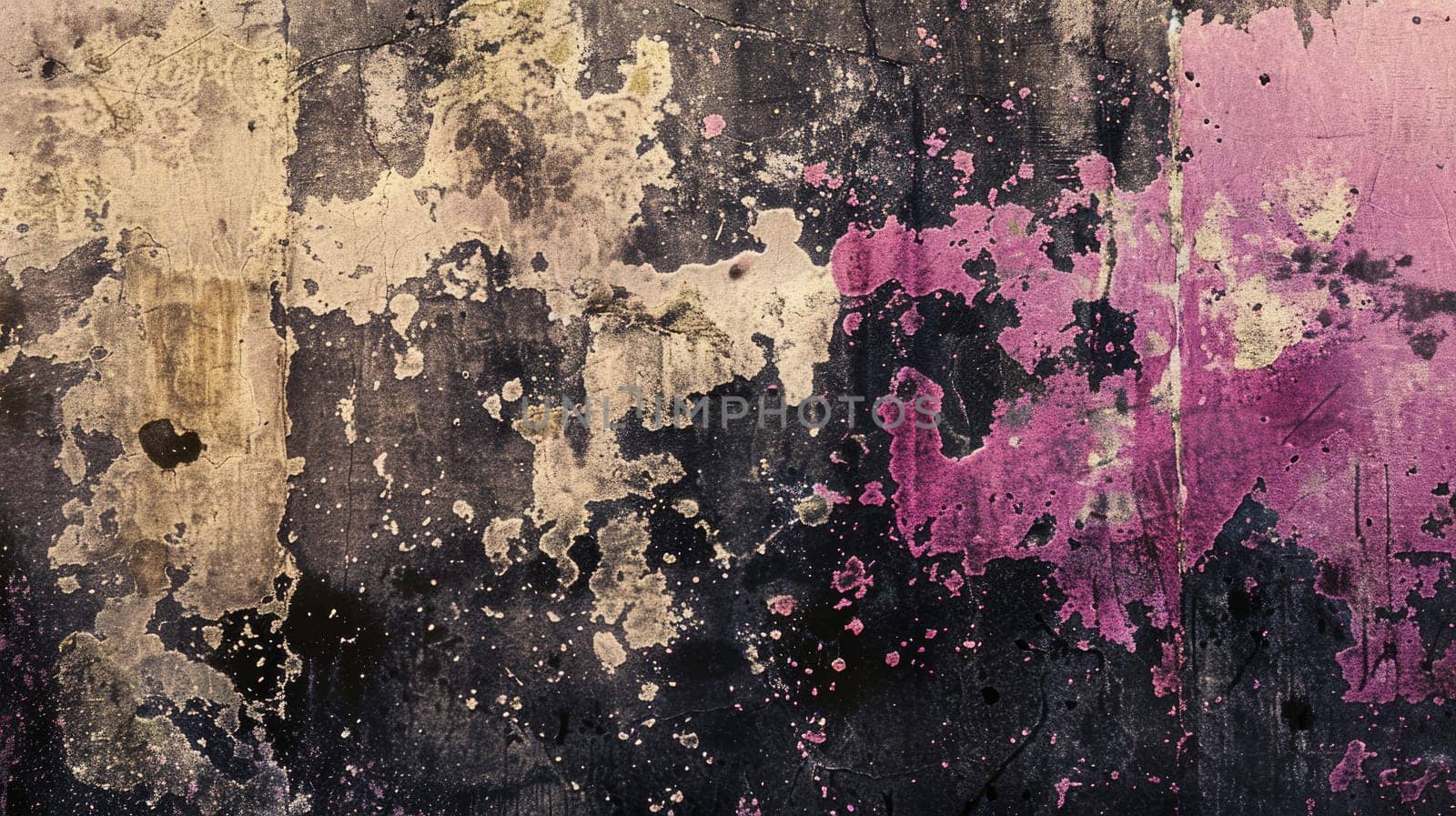 A close up of a weathered wall with peeling paint. AIG51A.