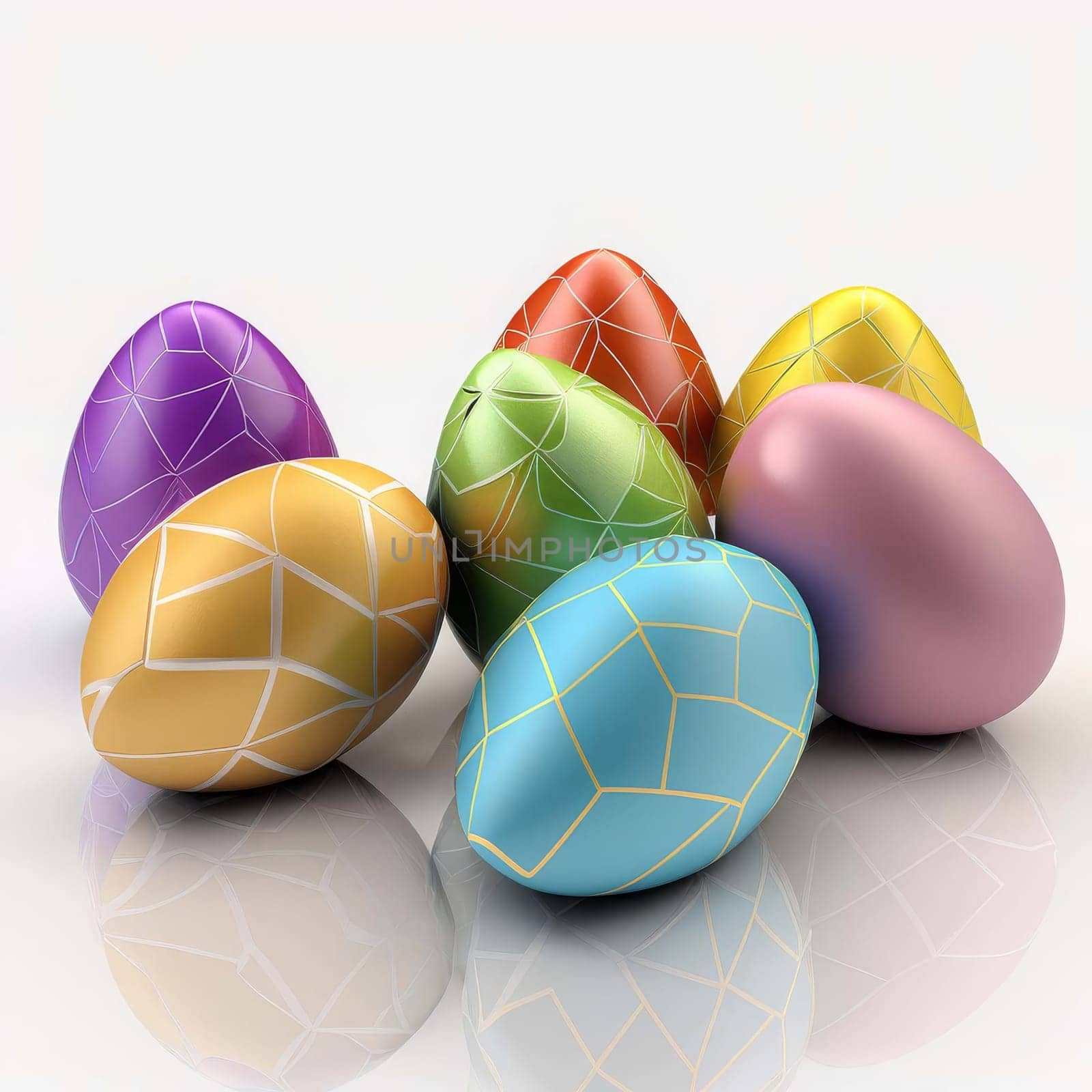 Easter eggs isolate on white background. Generative AI,