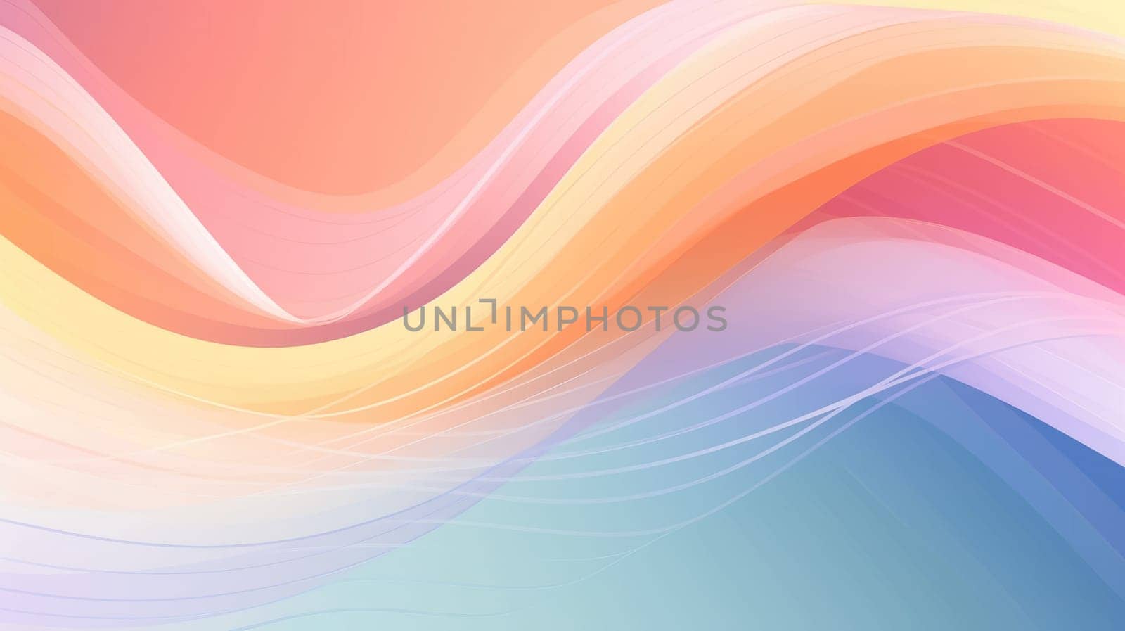 Abstract colorful wave pattern. A digital art background with smooth wavy lines in vibrant pastel watercolors. An image of modern design concept for backgrounds, wallpapers, and banners. AIG35.