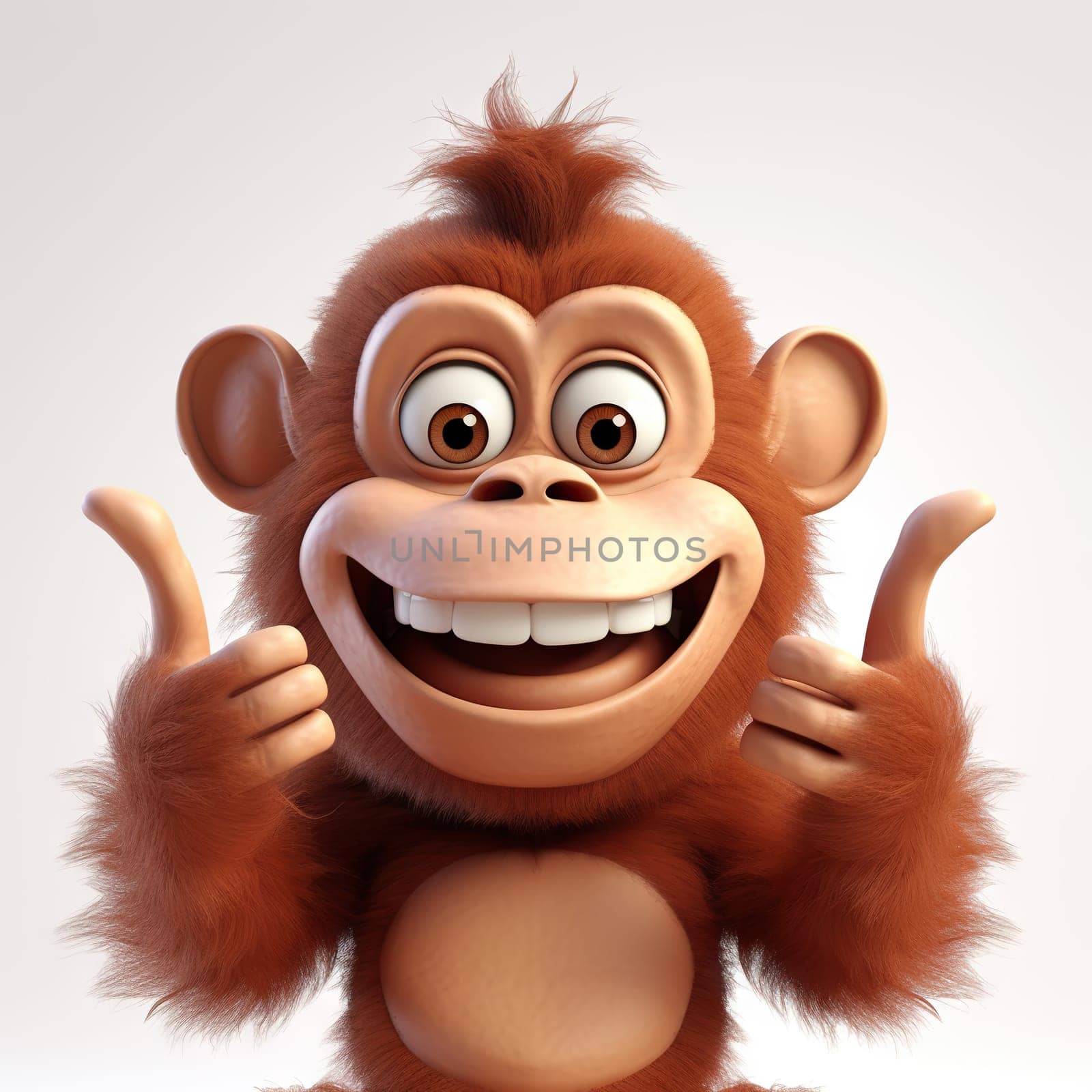 Cheerful Cartoon Monkey Giving Thumbs Up by chrisroll