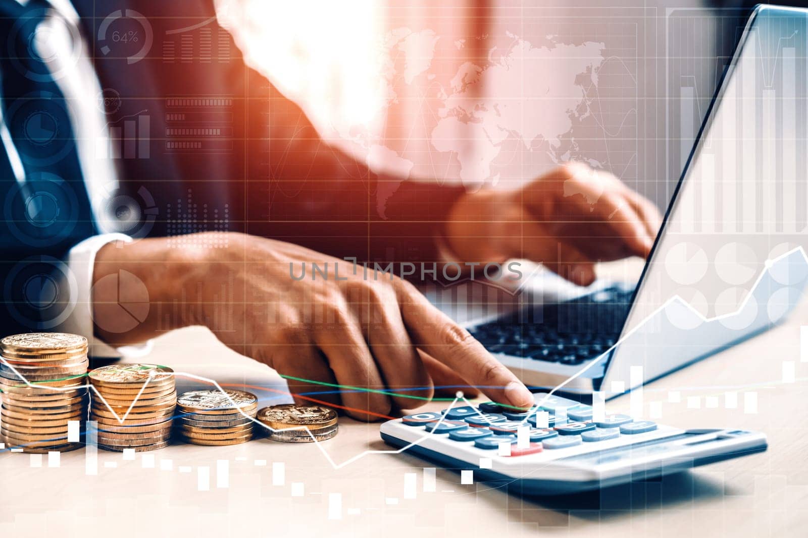 Data Analysis for Business and Finance Concept. interface showing future computer technology of profit analytic, online marketing research and information report for digital business strategy. uds