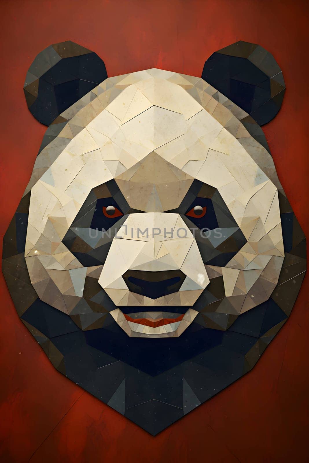 Abstract illustration: Panda head. Polygonal illustration of a panda head