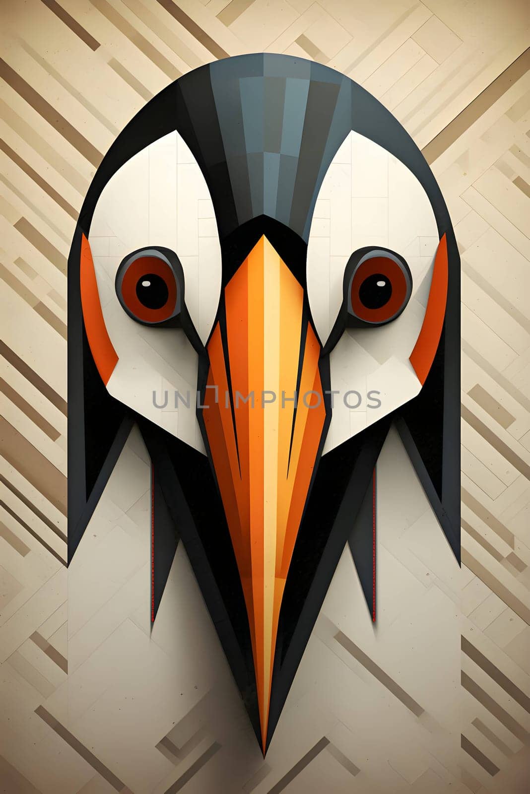 Abstract illustration: Penguin head on abstract background. Vector illustration eps10