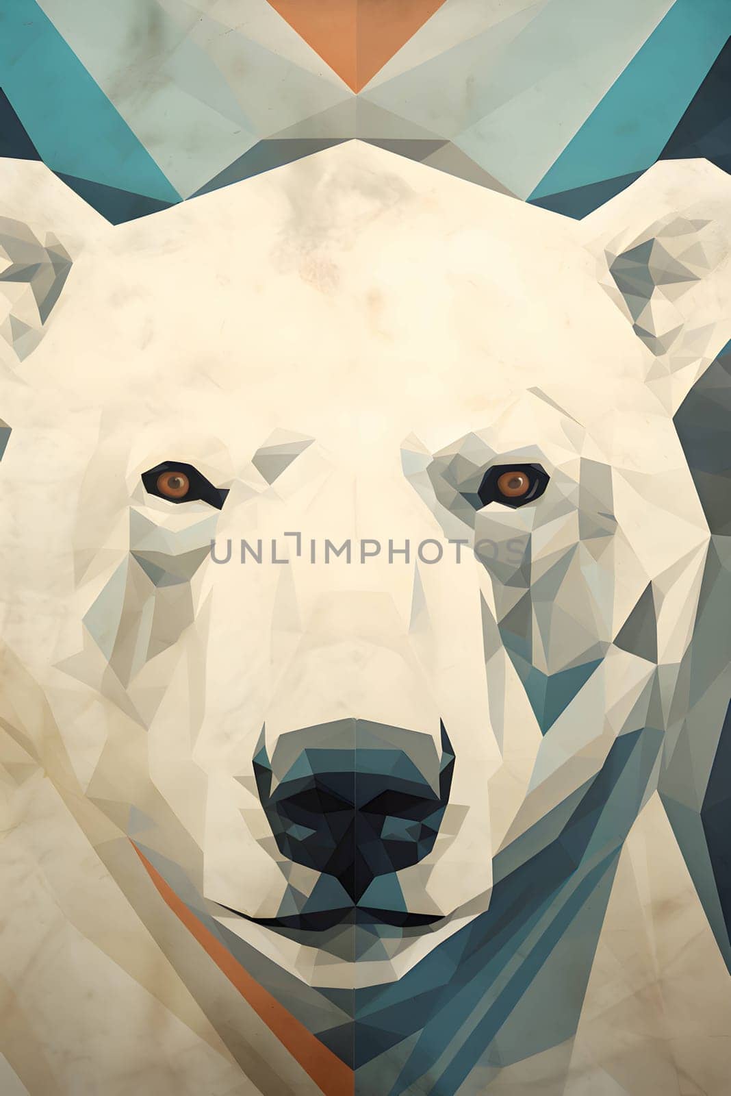 Abstract illustration: Abstract polygonal polar bear head. Low poly style illustration.