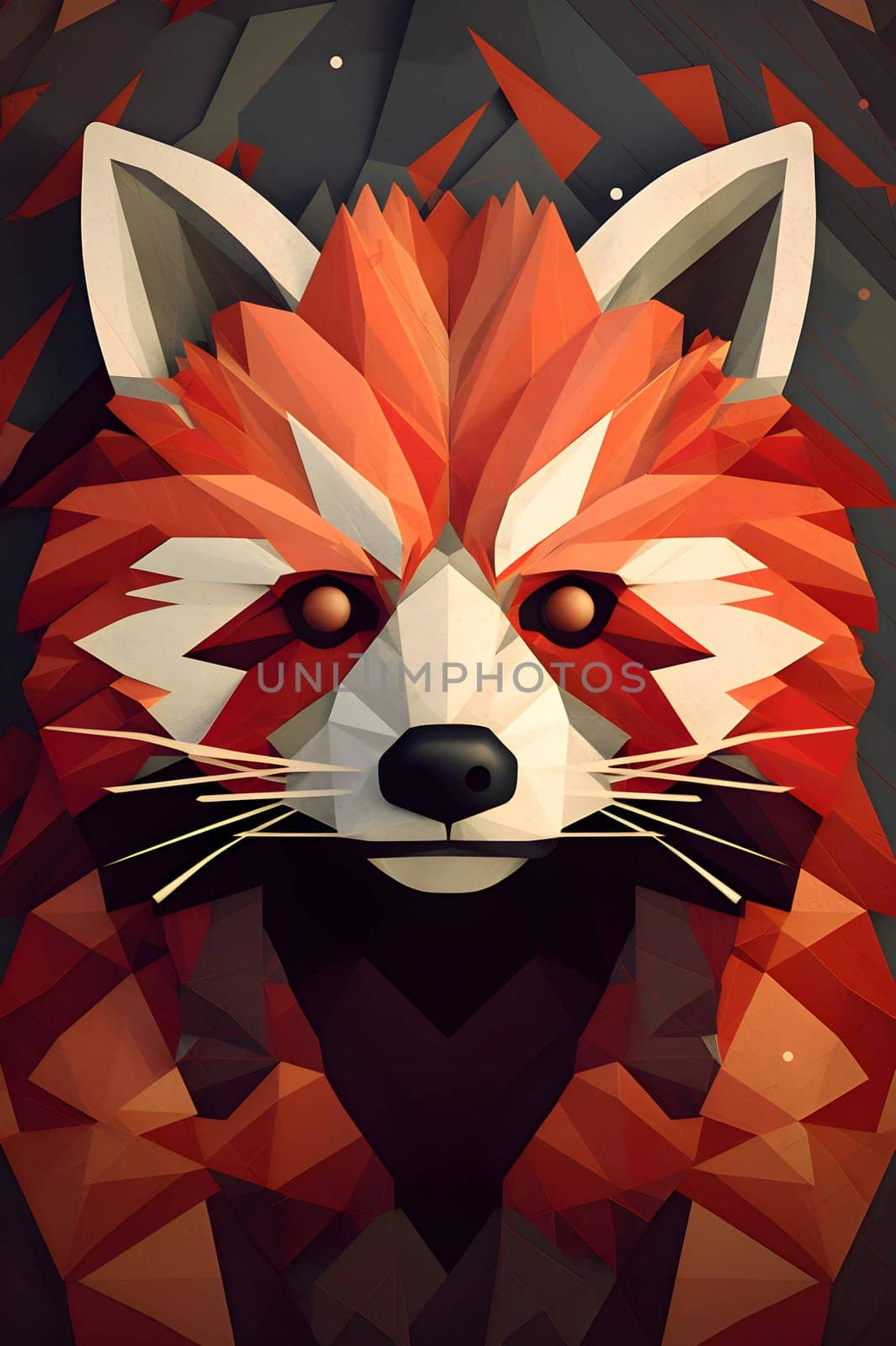 Abstract illustration: Red fox portrait in polygonal style. Vector illustration for your design