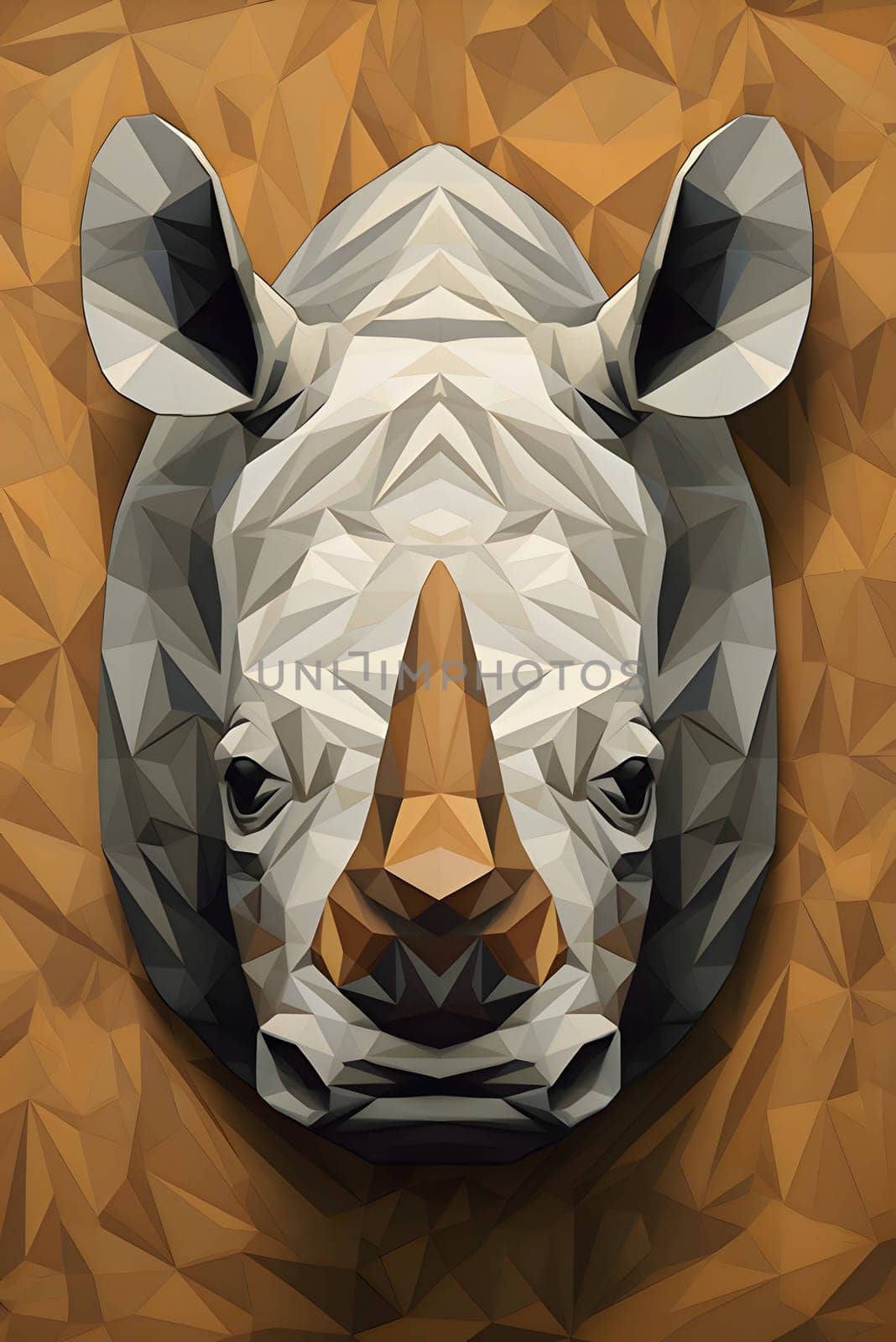 rhinoceros polygonal low poly style vector illustration. by ThemesS