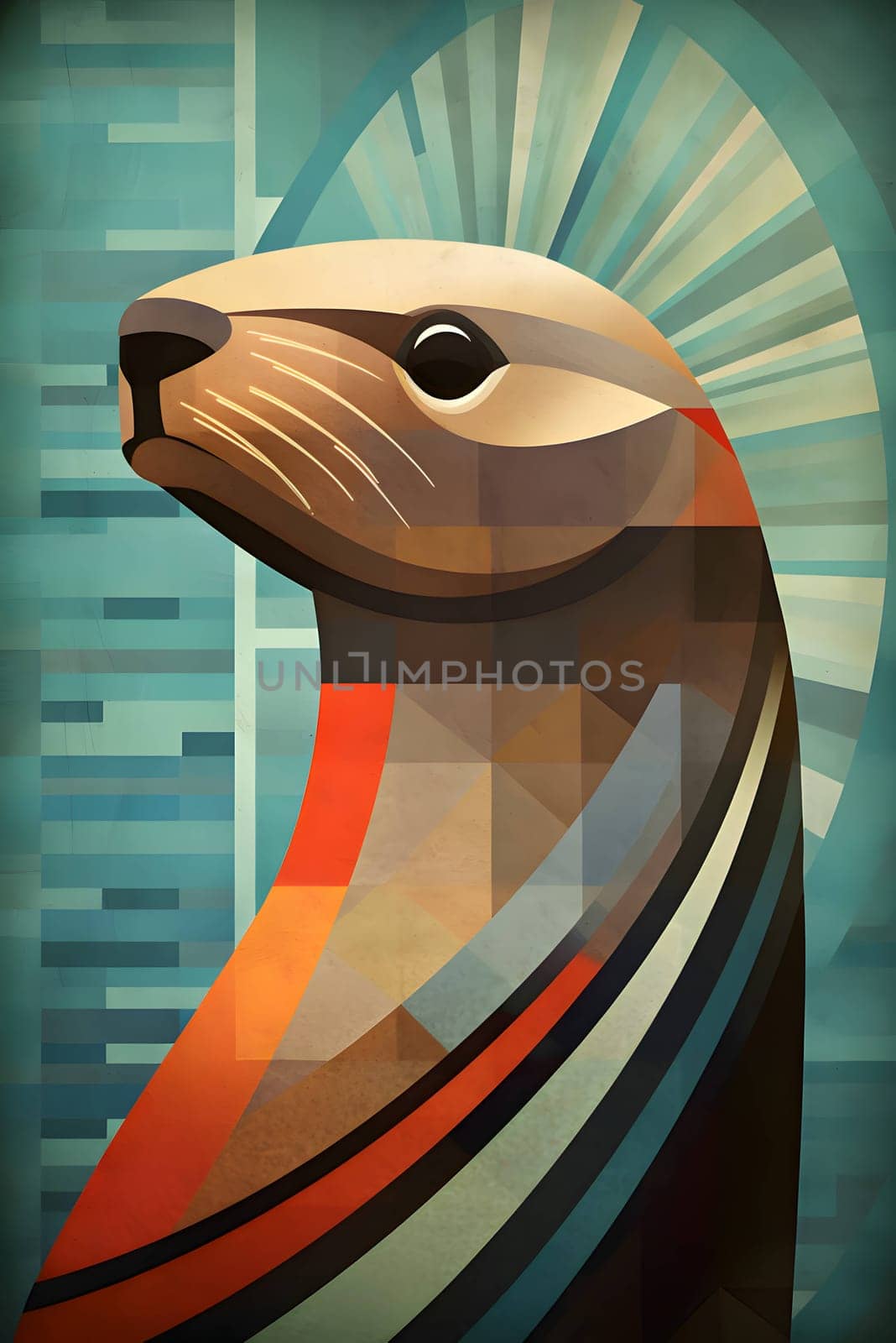 Abstract background with a fur seal. Vector illustration. Eps 10. by ThemesS