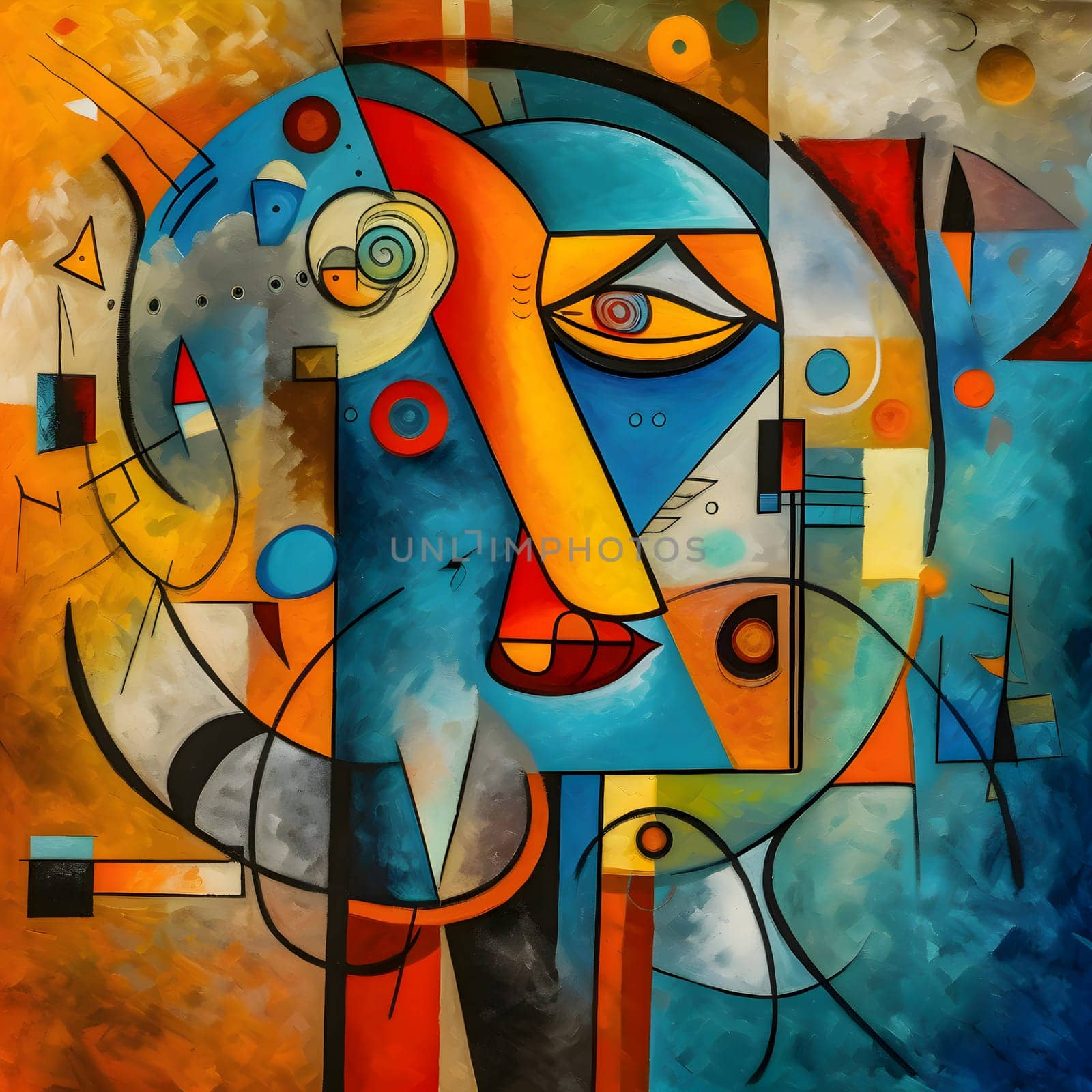 Abstract illustration: Abstract colorful background. Modern colorful painting. Oil painting on canvas.