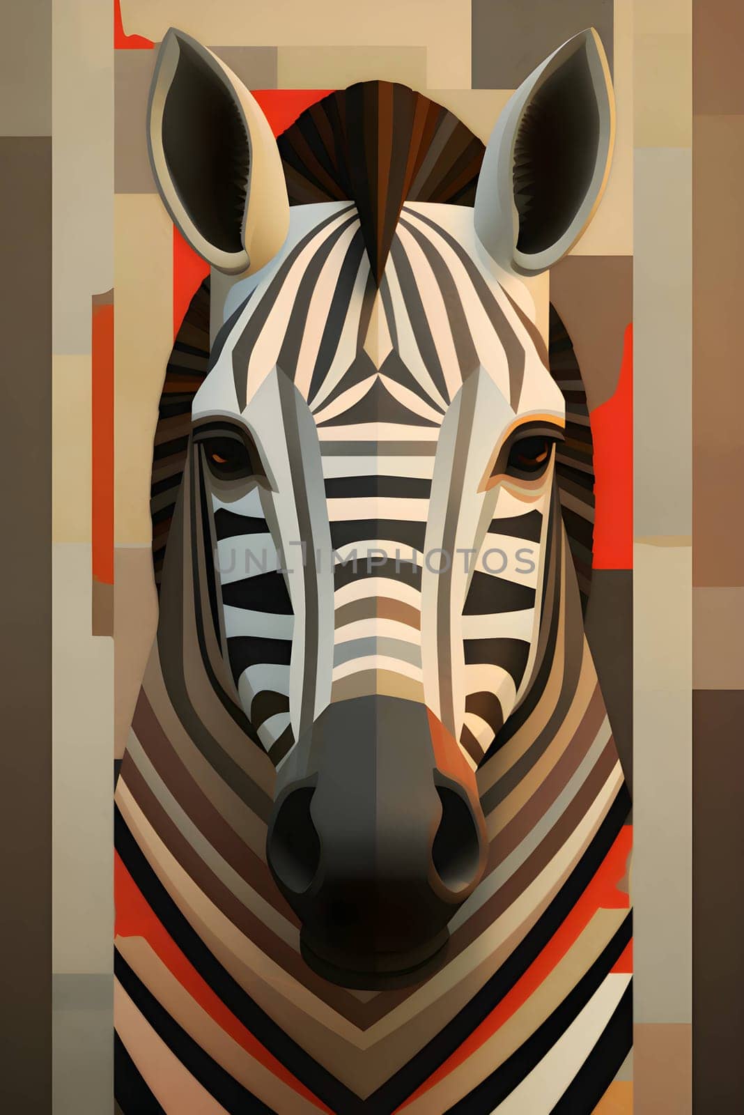 Abstract illustration: Zebra head with abstract background. Vector illustration. Eps 10.