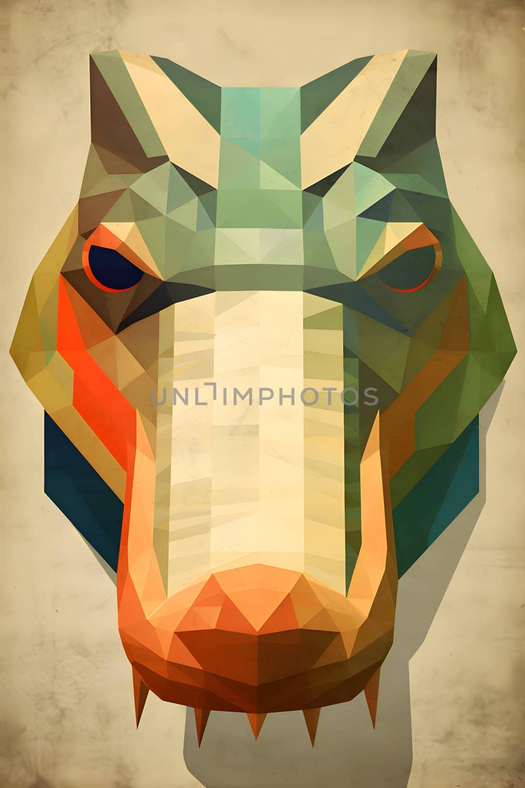Abstract illustration: Abstract polygonal head of a camel in low poly style.