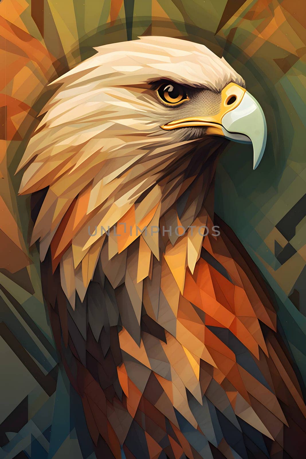 Bald Eagle. Vector illustration of a bald eagle in low poly style. by ThemesS