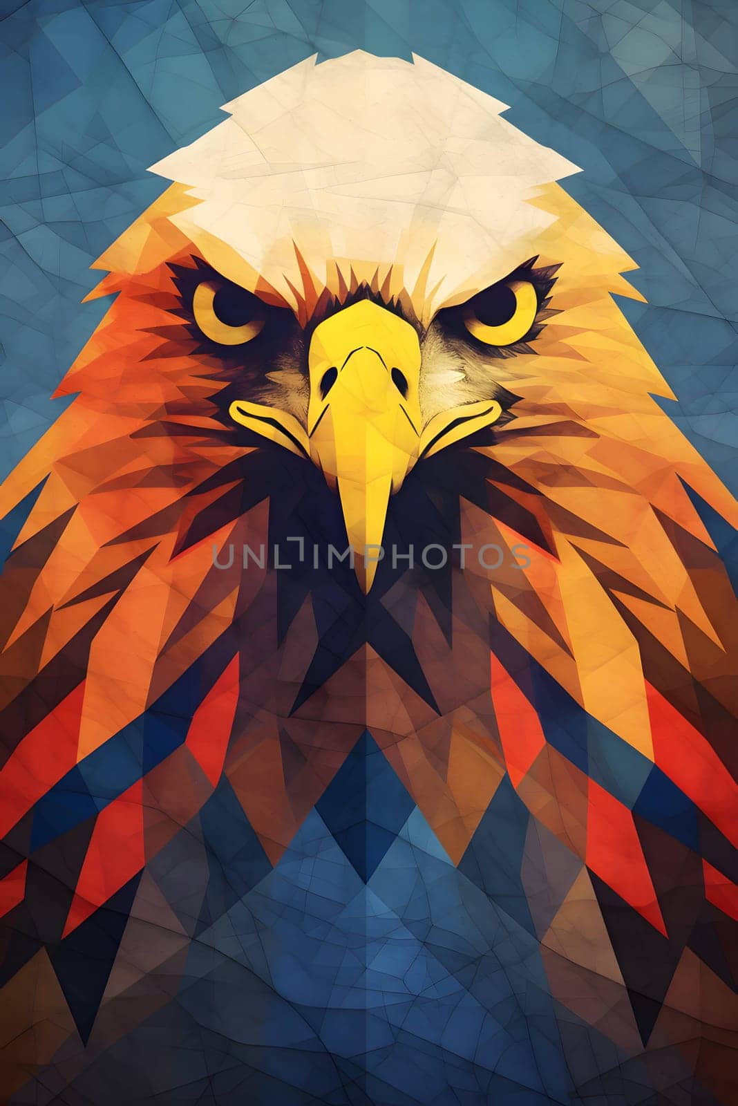 Eagle head on abstract polygonal background. Vector illustration. by ThemesS