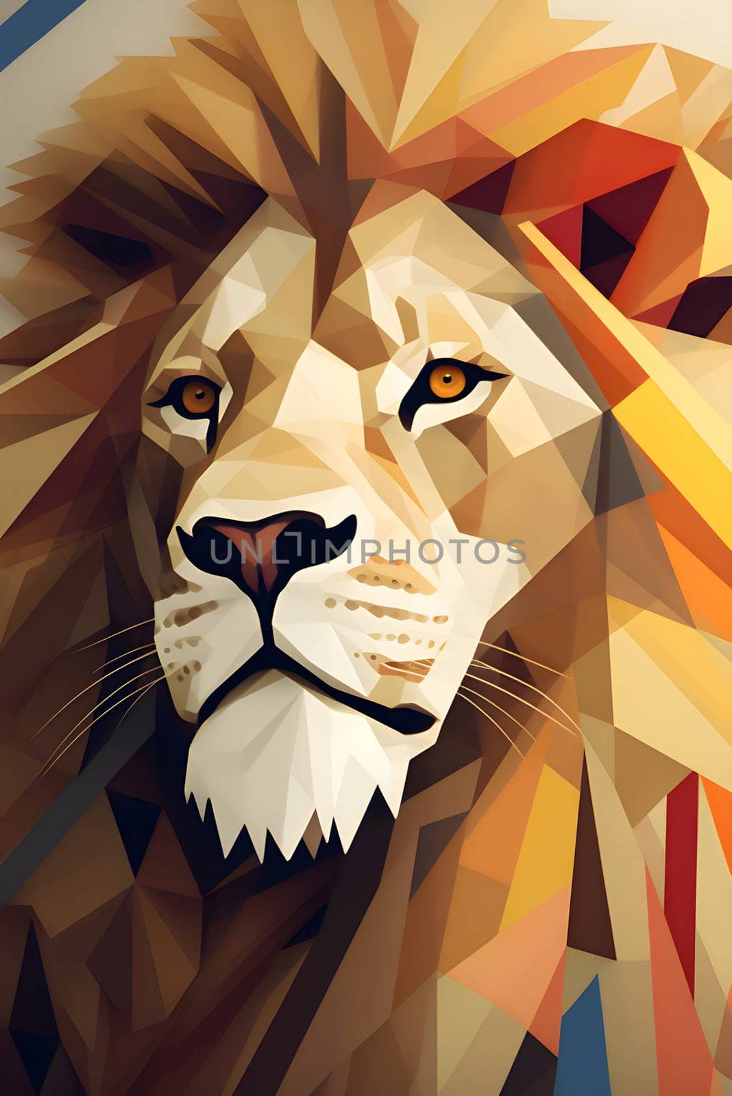 Lion head in low poly style. Vector illustration for your design by ThemesS