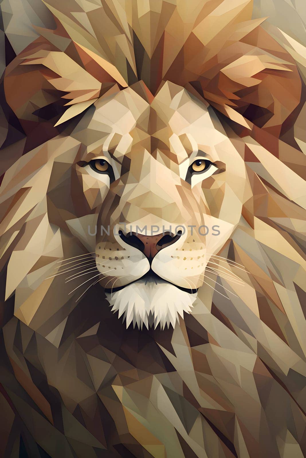 Lion head in low poly style. Vector illustration for your design by ThemesS