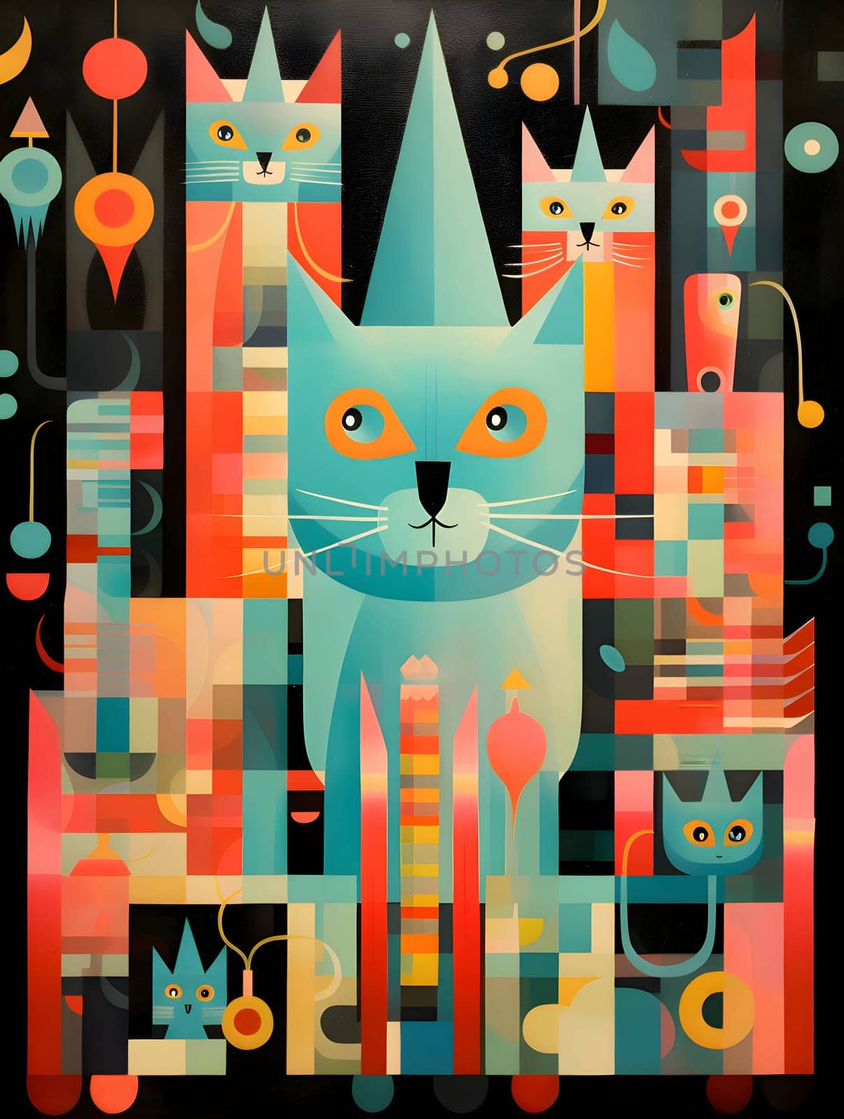 Abstract illustration: abstract background with cats, vector illustration, eps10.