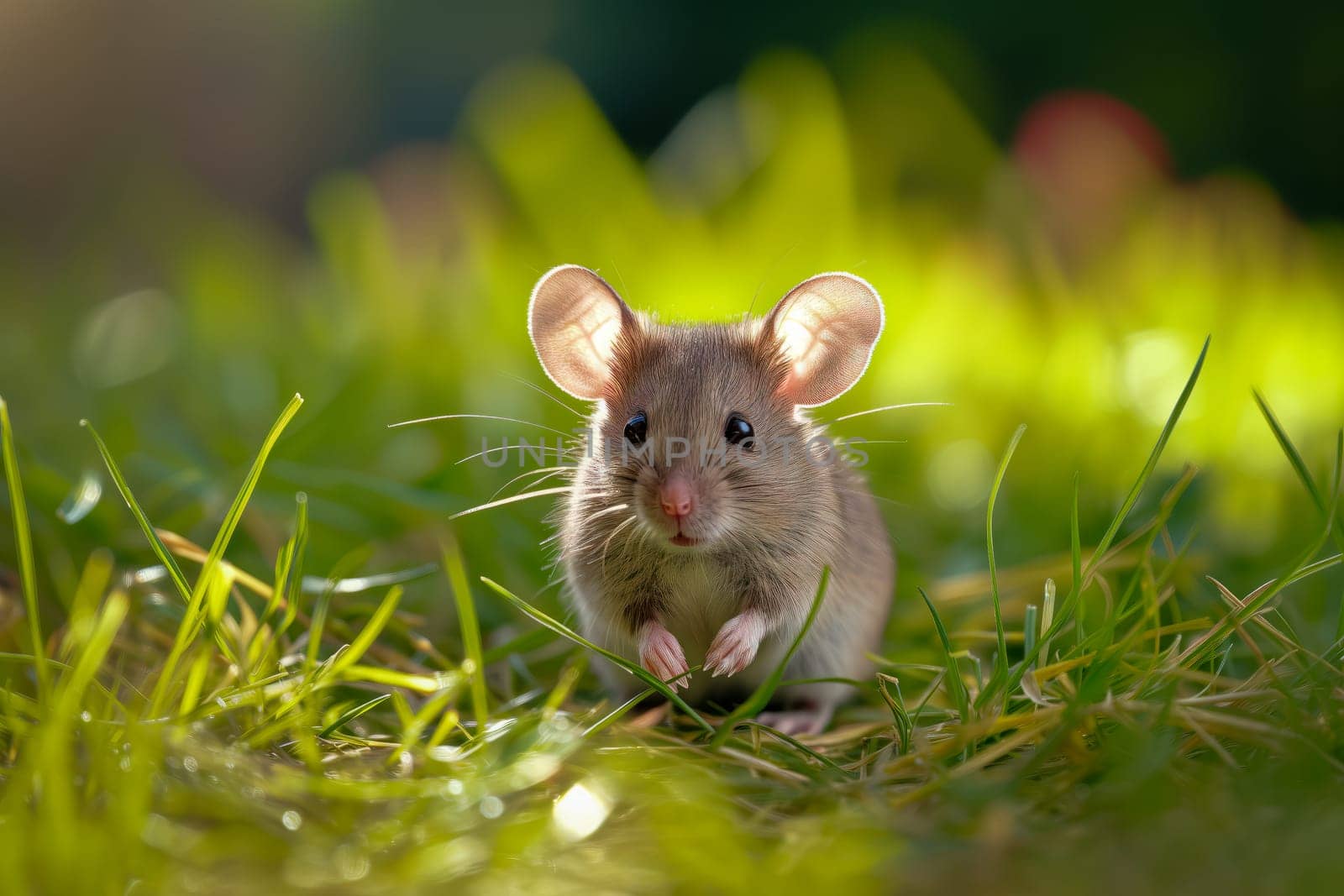 Mouse in Lush Green Grass by dimol