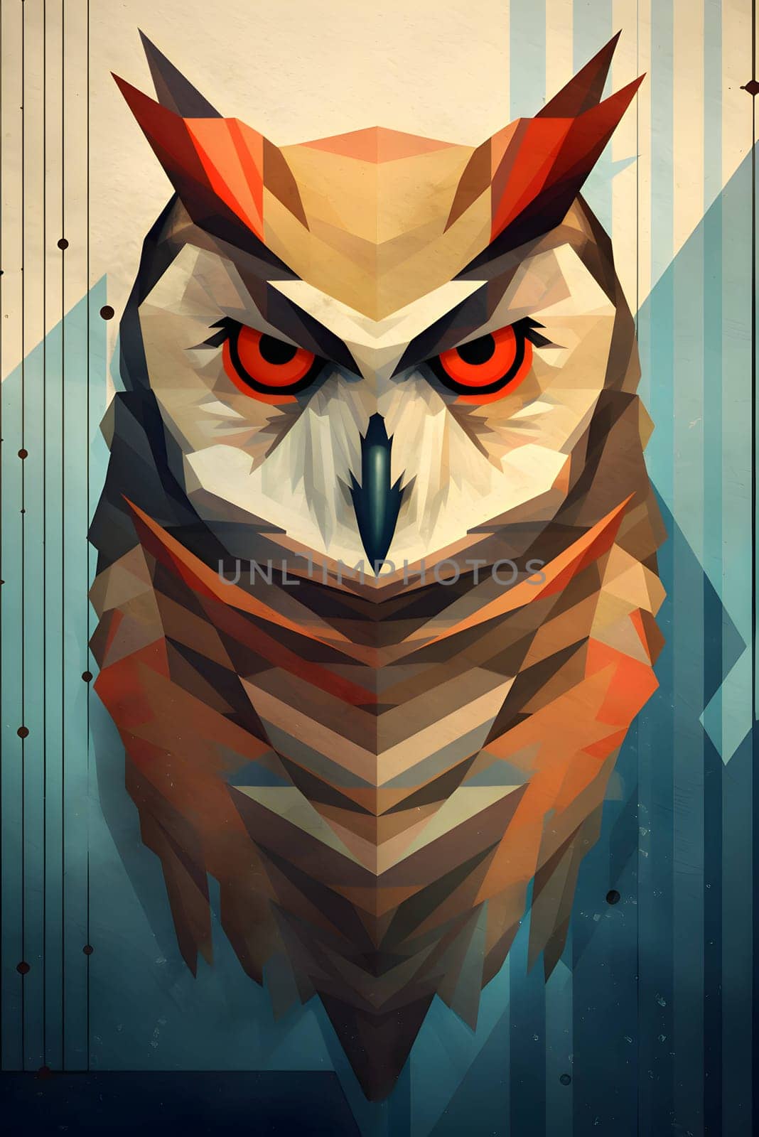 Owl head in low poly style. Vector illustration for your design by ThemesS