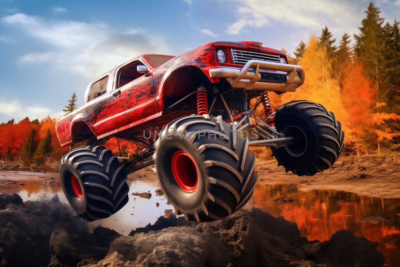 Monster Truck driving off-road outdoors by dimol