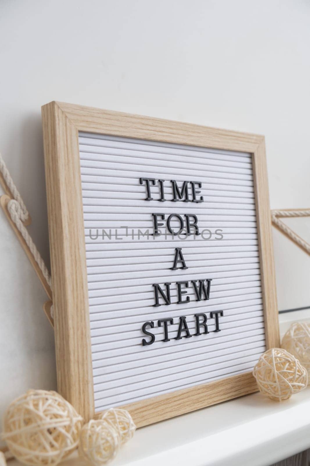Motivational saying TIME FOR A NEW START. Goals setting concept. Strategy for self development improvement. Inspirational Planning better healthier life. Visual by anna_stasiia