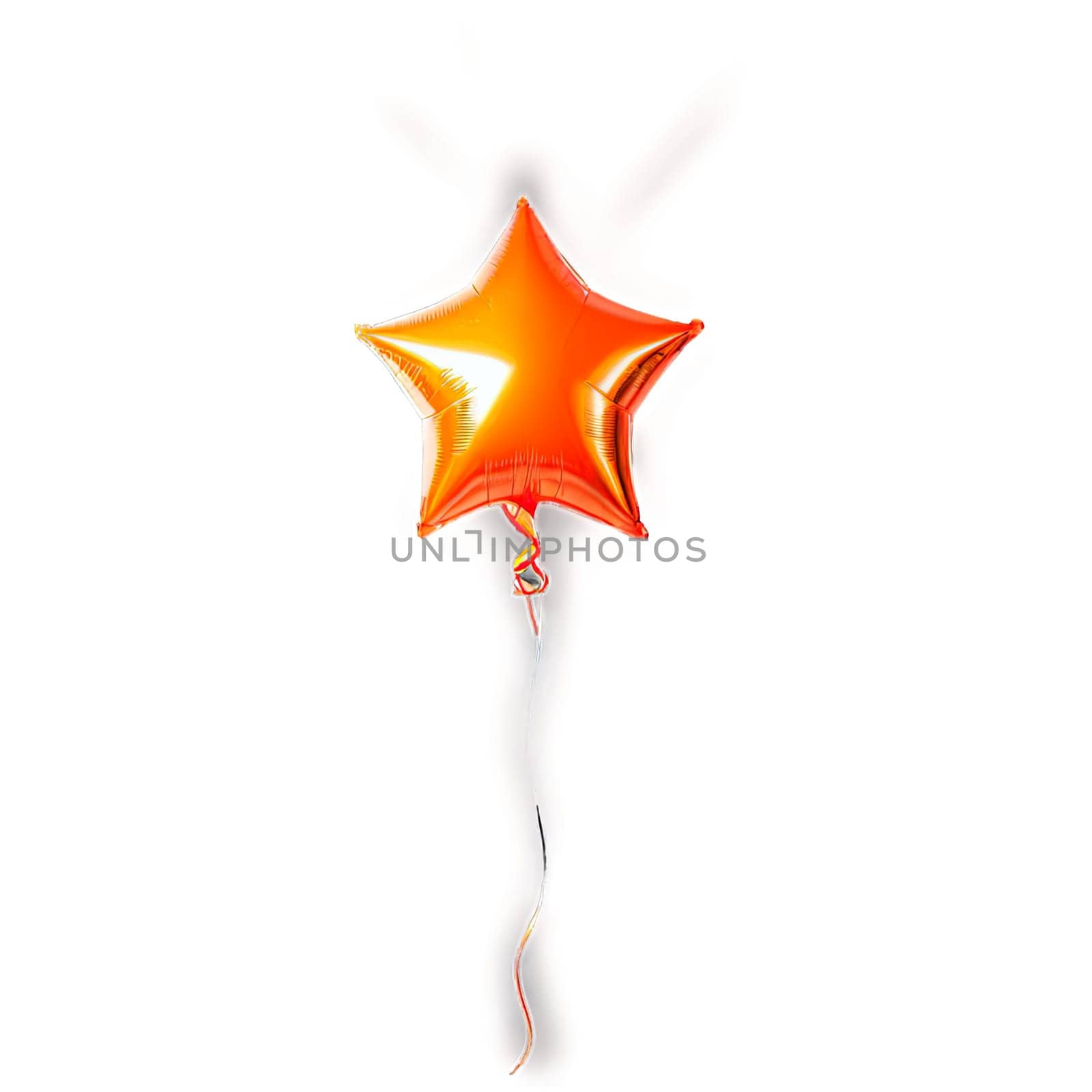 Star-shaped balloon floats against transparent background. Captured during celebration for decorative purpose