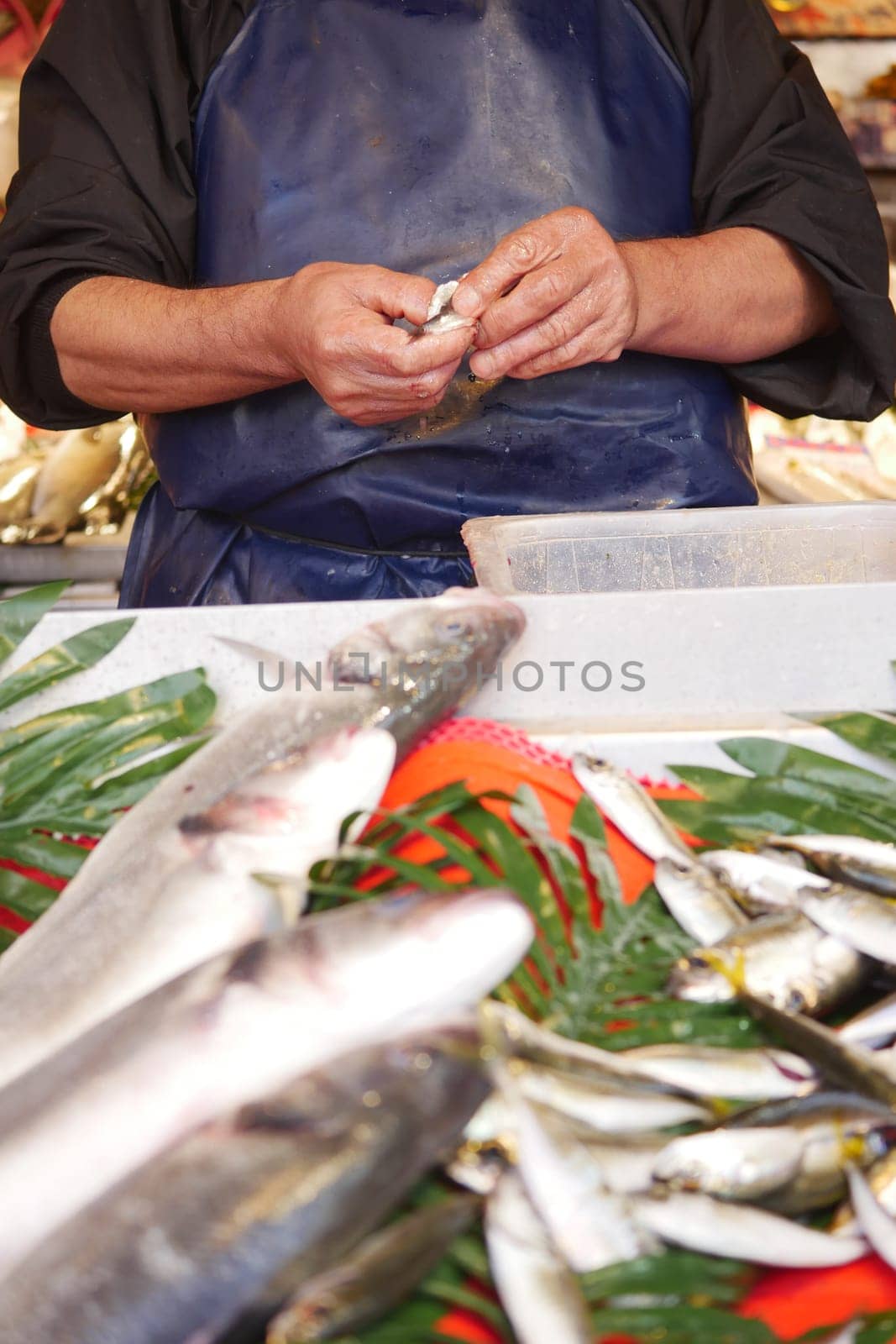 Cleaning fish for further cooking,