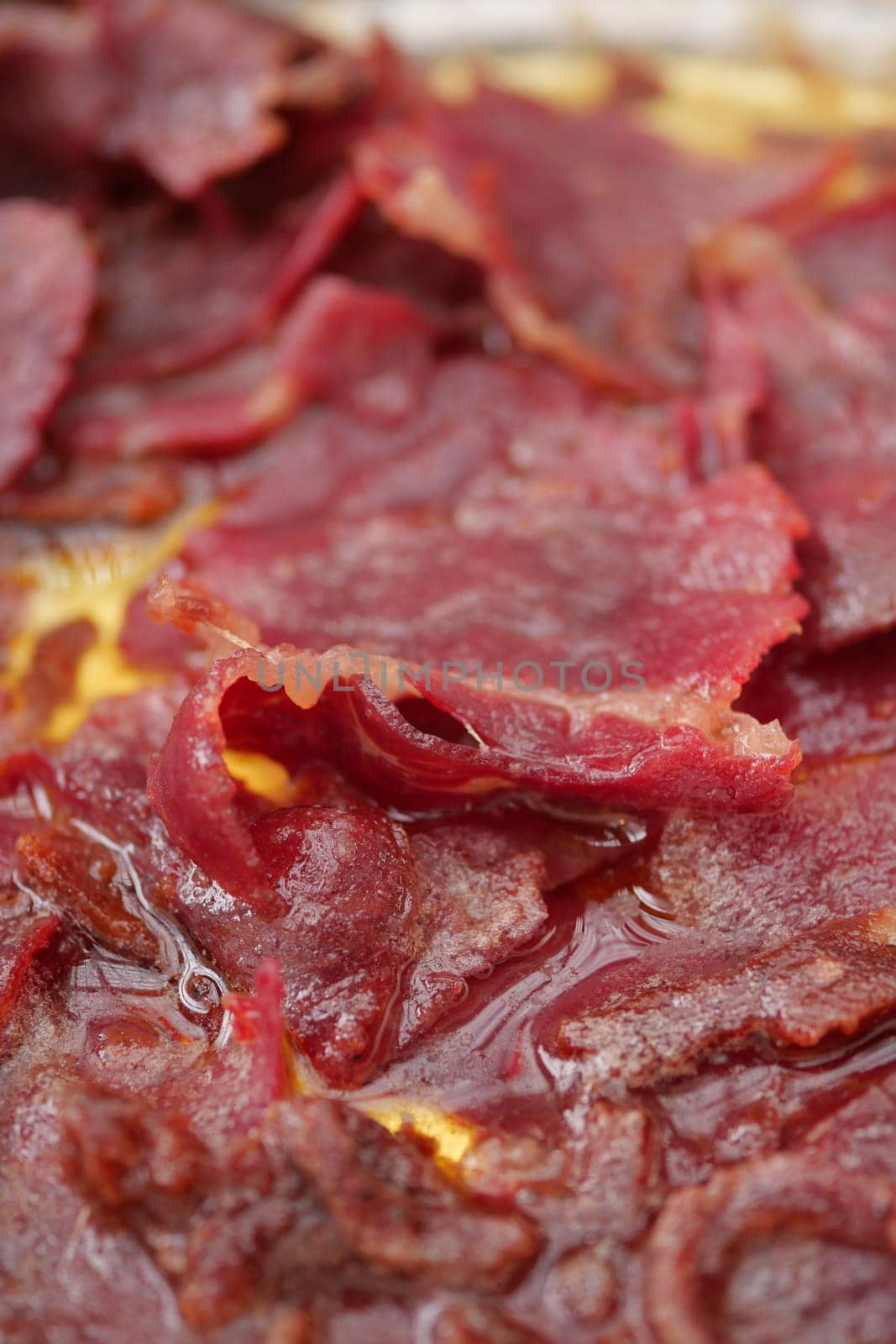 turkish meat pasturma on a a plate .