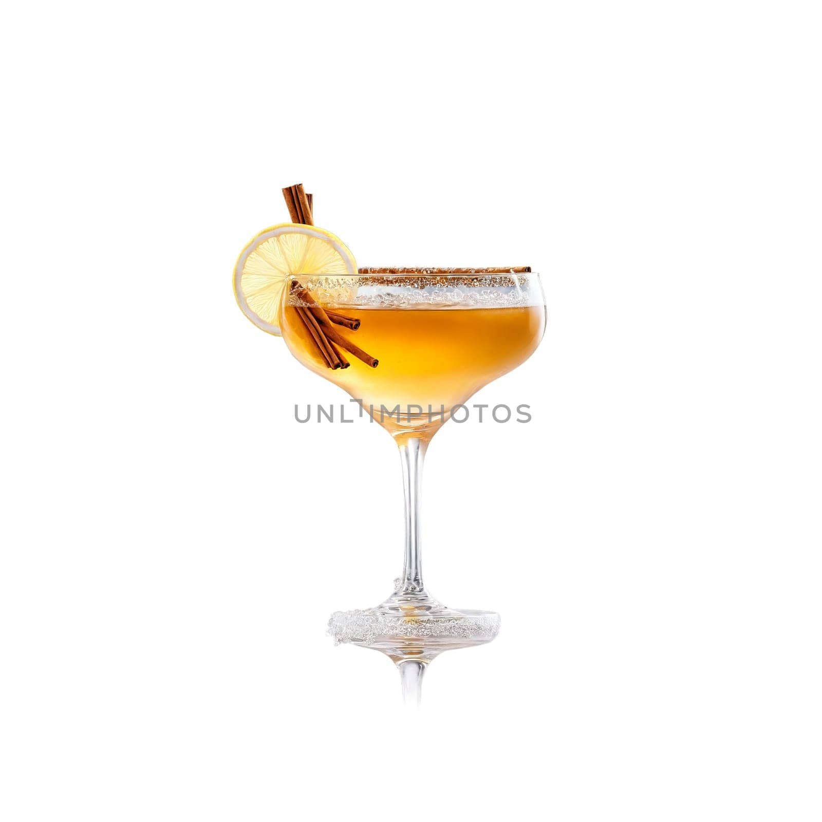 Sidecar glass short and filled with golden cognac cocktail one empty and one garnished with by panophotograph