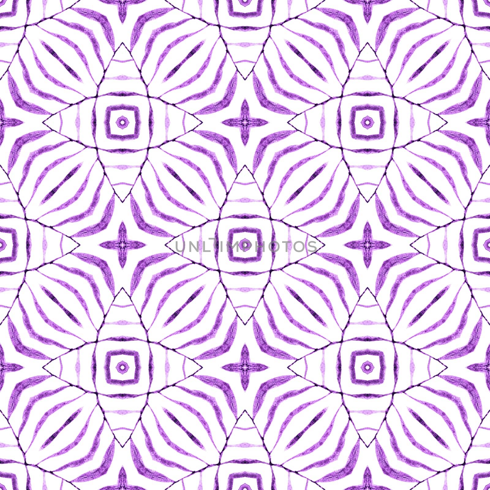 Chevron watercolor pattern. Purple outstanding boho chic summer design. Textile ready likable print, swimwear fabric, wallpaper, wrapping. Green geometric chevron watercolor border.
