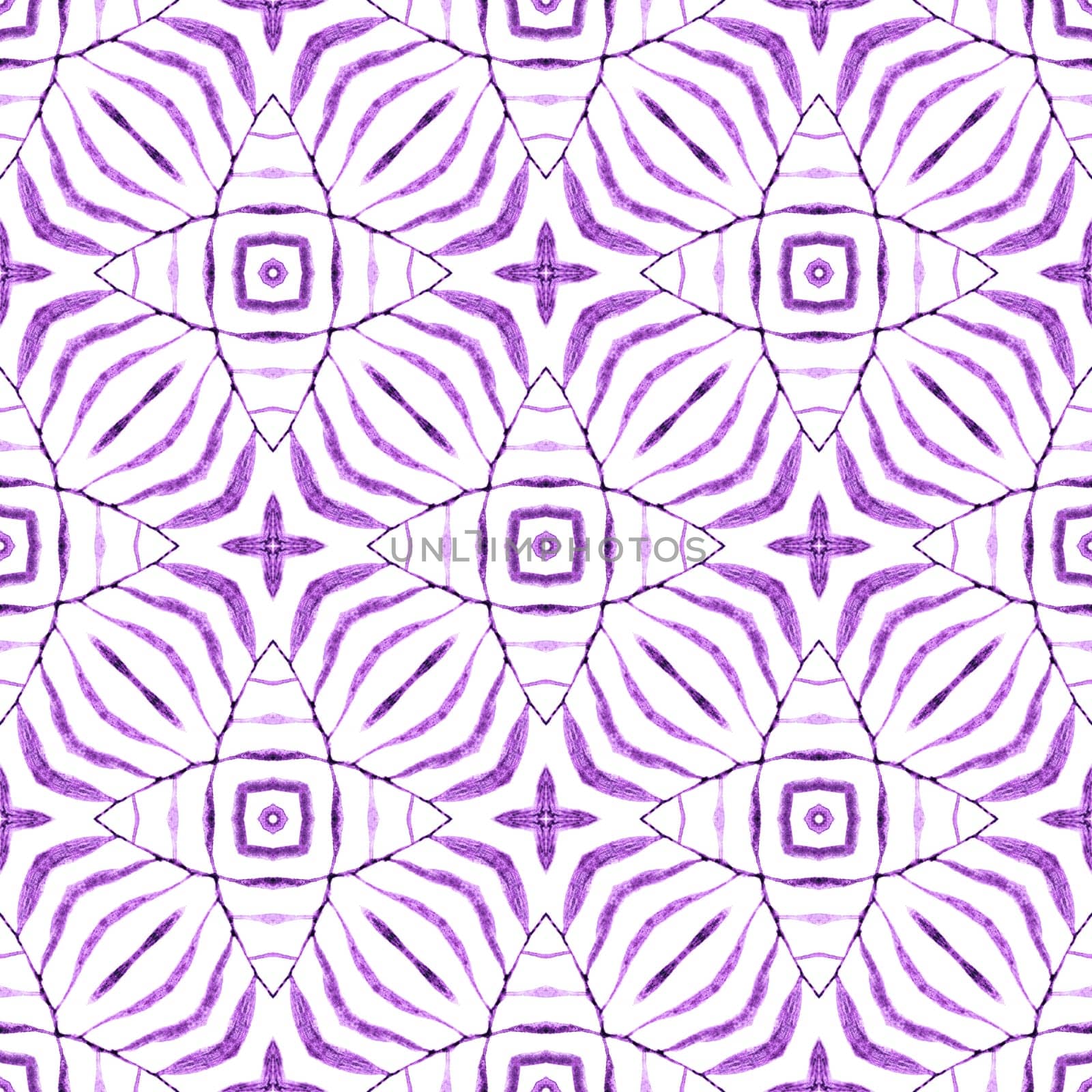 Chevron watercolor pattern. Purple outstanding boho chic summer design. Textile ready likable print, swimwear fabric, wallpaper, wrapping. Green geometric chevron watercolor border.