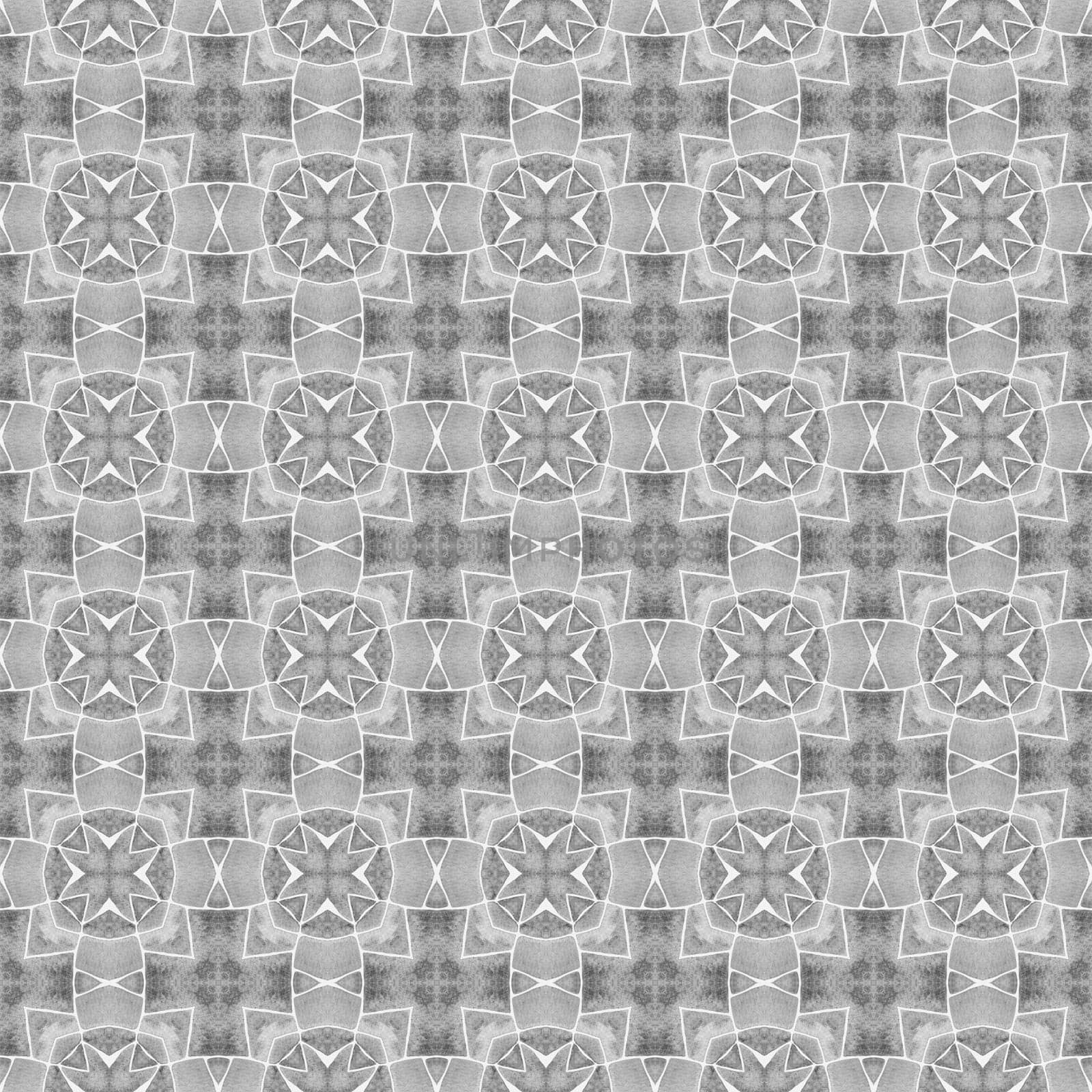 Textile ready grand print, swimwear fabric, wallpaper, wrapping. Black and white surprising boho chic summer design. Ethnic hand painted pattern. Watercolor summer ethnic border pattern.
