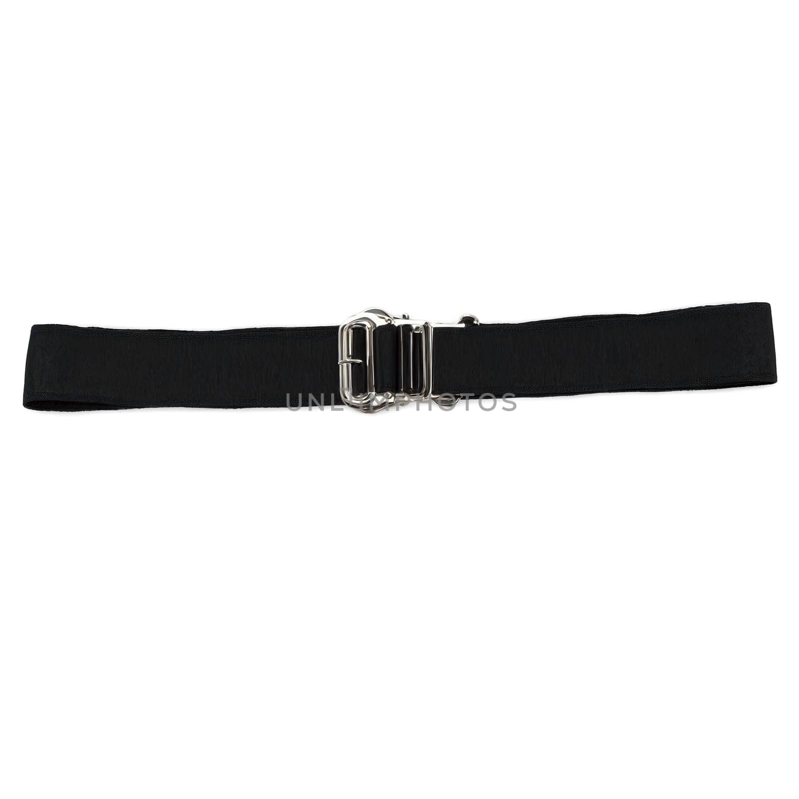 Sleek minimalist black garter thin straps subtle silver clasps sharp focus action shot by panophotograph