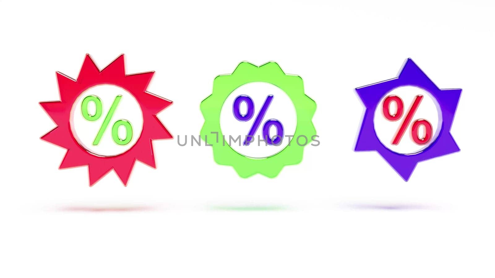 Check mark realistic 3d style color glass change on white bg 3d render
