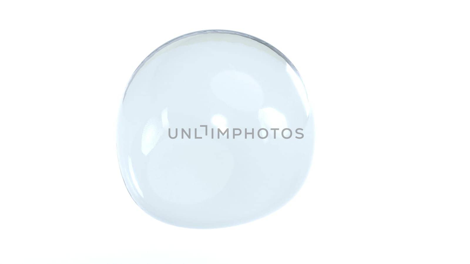 Sphere water glass isolate on white bg able to loop endless 3d render