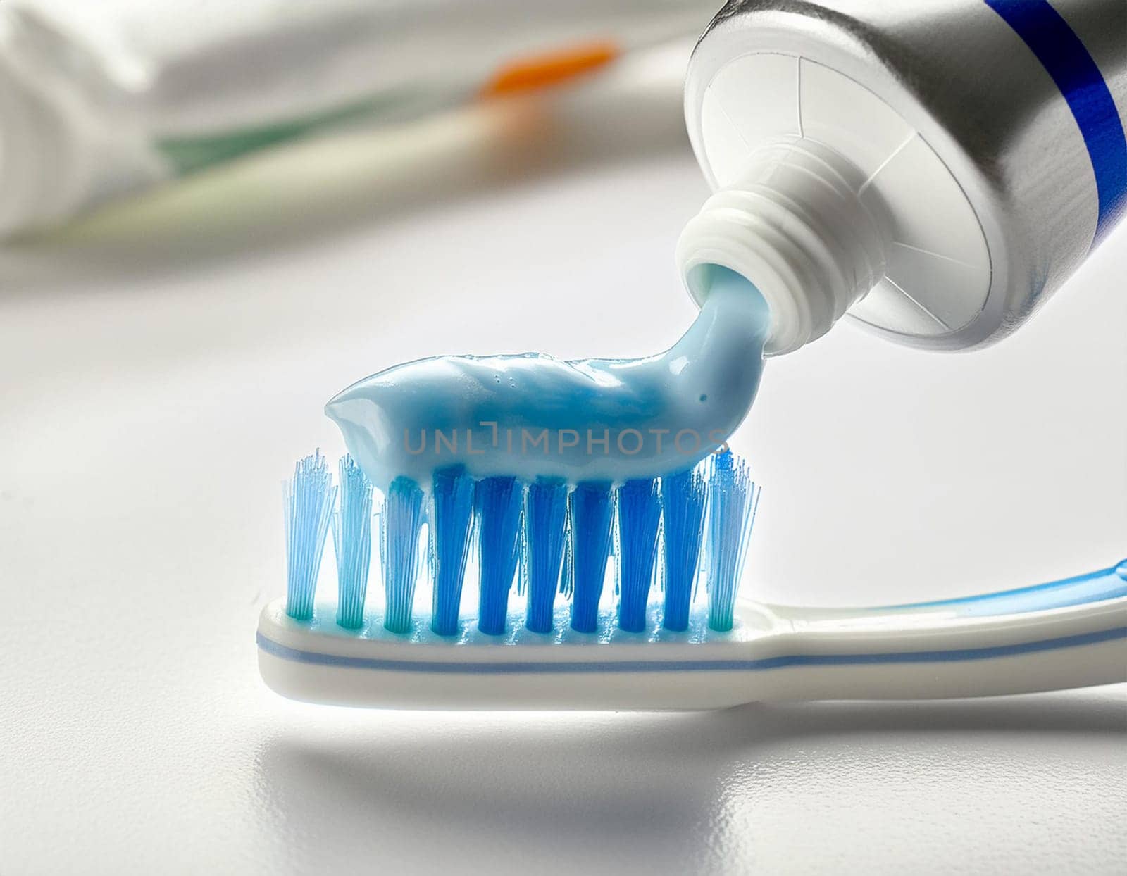 Use a toothbrush to clean partial dentures from replacement teeth.