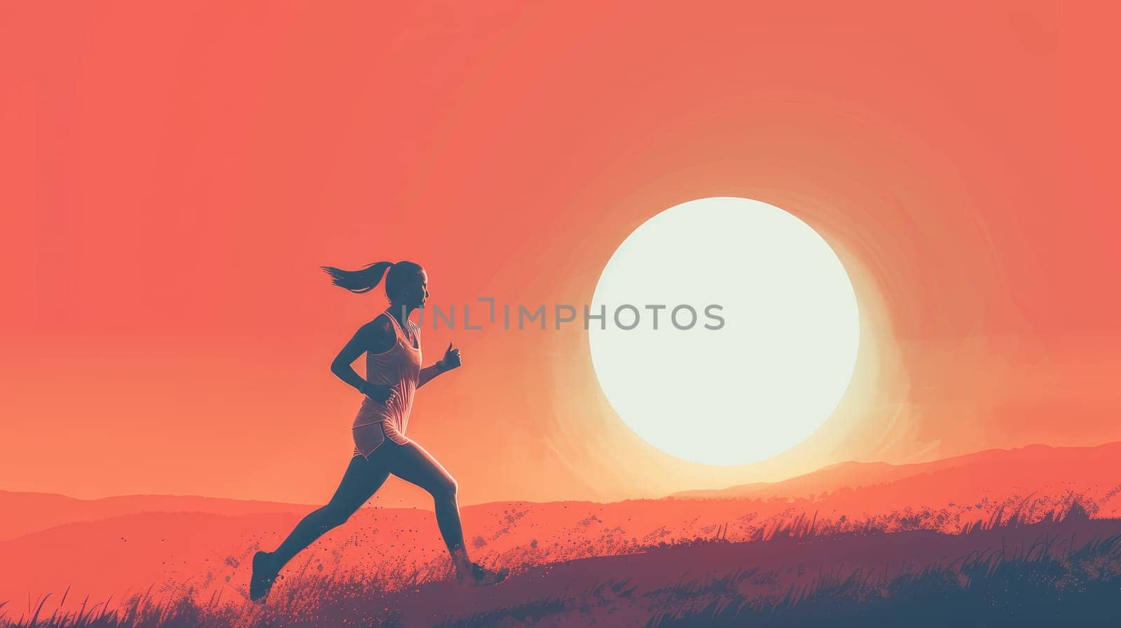 Colorful running marathon poster, Runners, Sport colorful poster illustration.