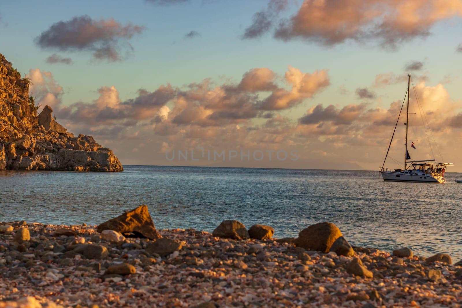 Peaceful beach in Saint Barthelemy (St. Barts, St. Barth) Caribbean by vladispas