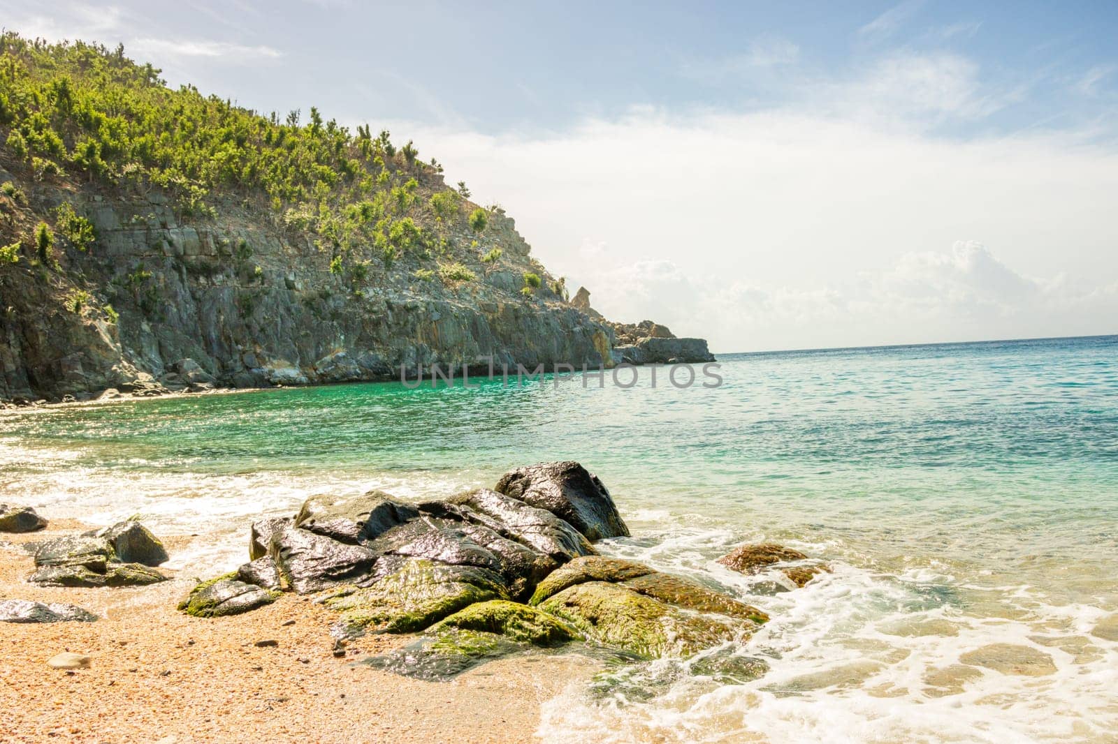 Peaceful beach in Saint Barthelemy (St. Barts, St. Barth) Caribbean