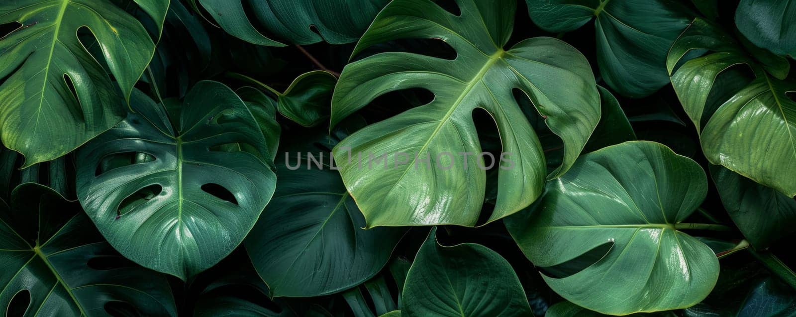 Monstera leafs background suitable for wallpaper or to represent as backdrop or mockup. by yom98