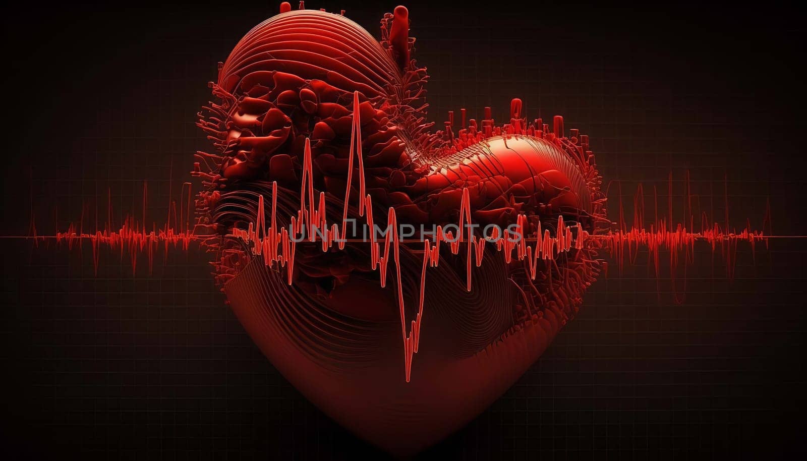 cardiogram love heart. Generative AI, by mila1784