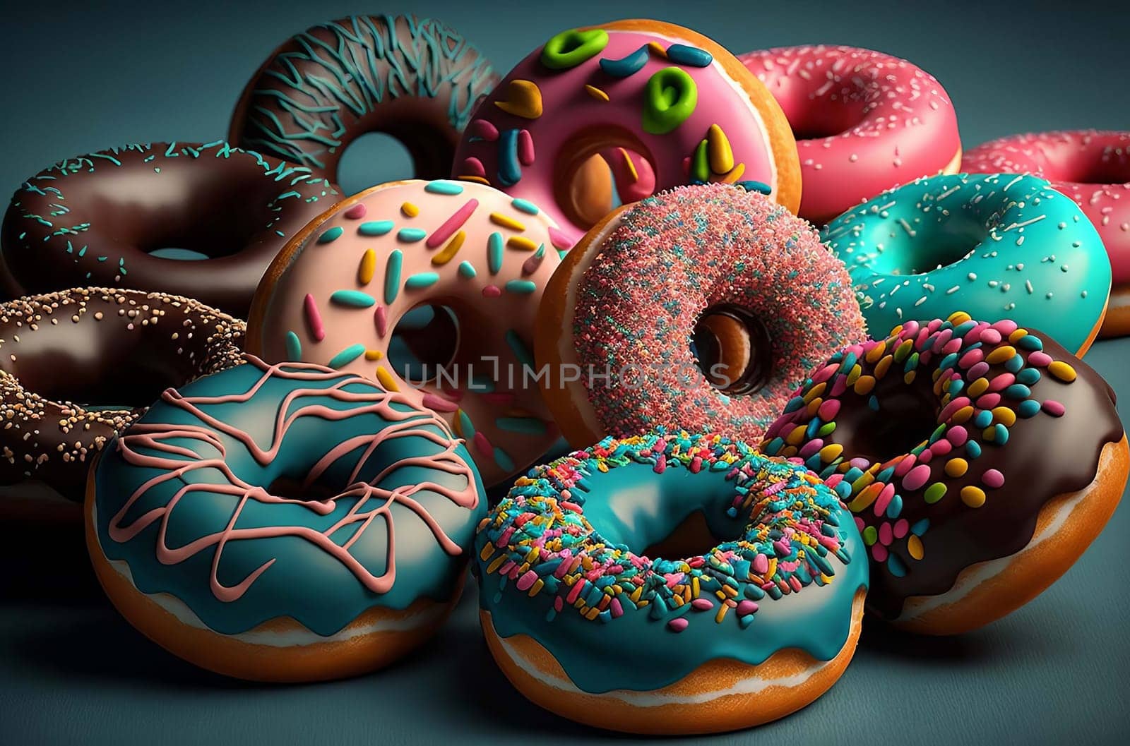 Appetizing sweet donuts are beautiful. Generative AI, by mila1784